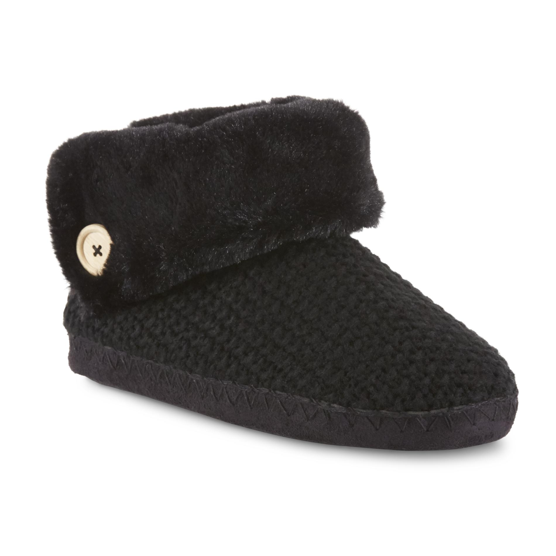 Joe Boxer Women's Shay Black Slipper Bootie