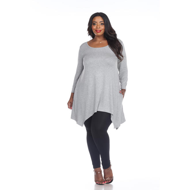 White Mark Plus Size Makayla Tunic /Top