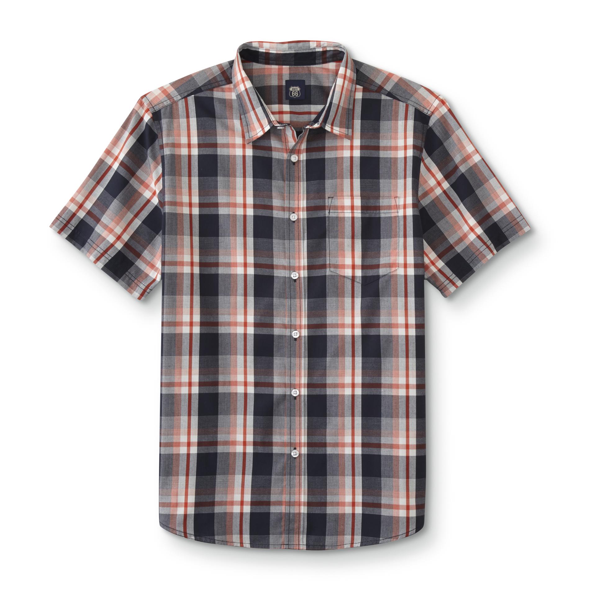 Route 66 Men's Big & Tall Short-Sleeve Shirt - Plaid