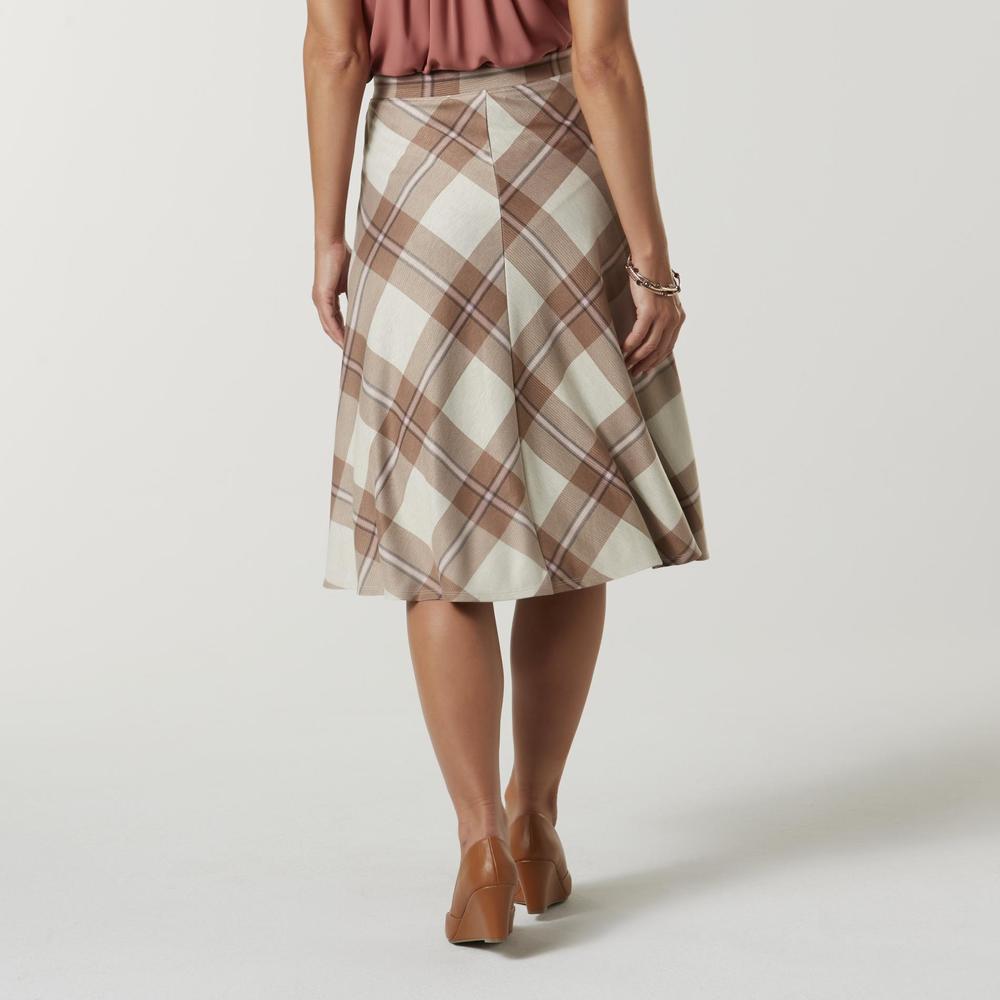 Laura Scott Women's Knit Skirt - Plaid
