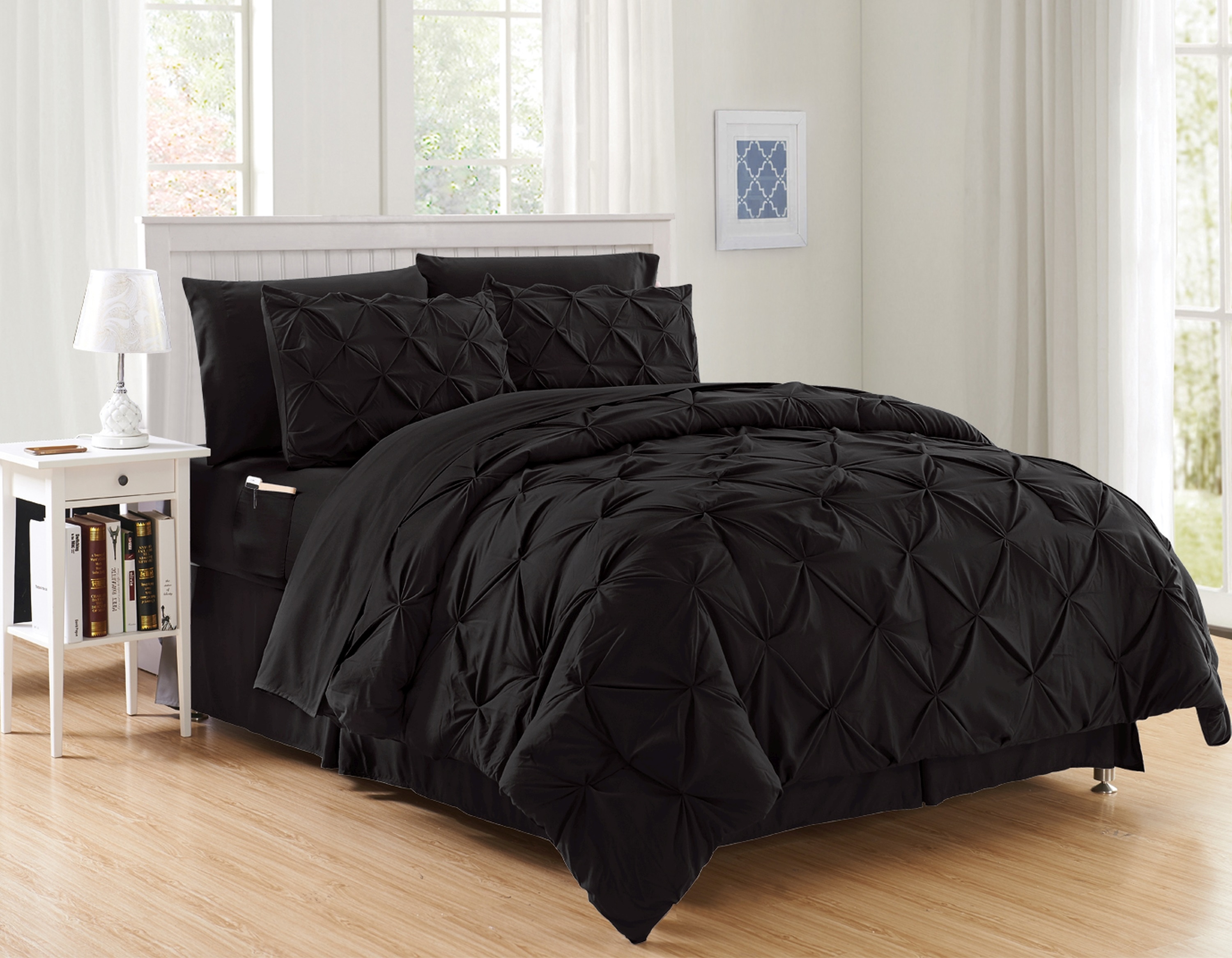 Elegant Comfort 8-Piece Wrinkle Resistant - Pintuck Bed-in-a-Bag Comforter Set, Size: Full/Queen, Red Elegant Comfort 8-Piece Wrinkle Resistant - Pintuck Bed-in-a-Bag Comforter Set, Size: Full/Queen, Red