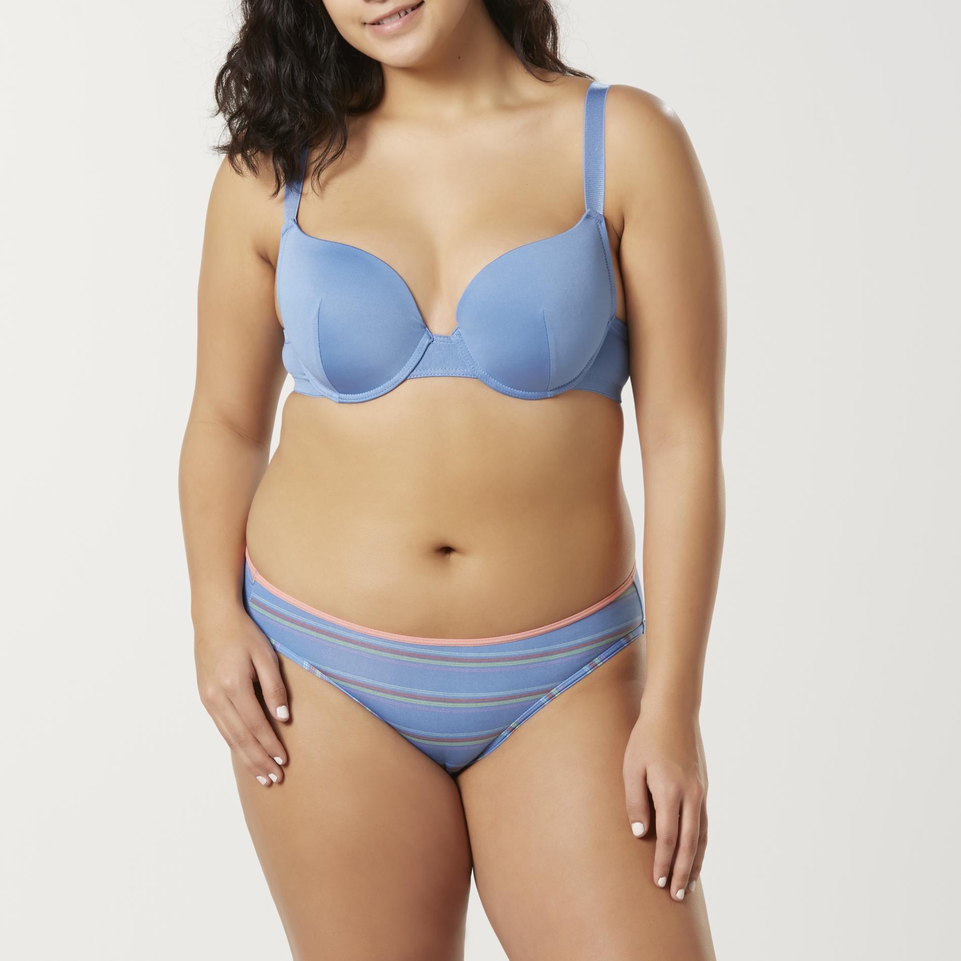 Women's Plus T-Shirt Bra & Bikini Panties, Size: 40 B, Riviera Women's Plus T-Shirt Bra & Bikini Panties, Size: 40 B, Riviera