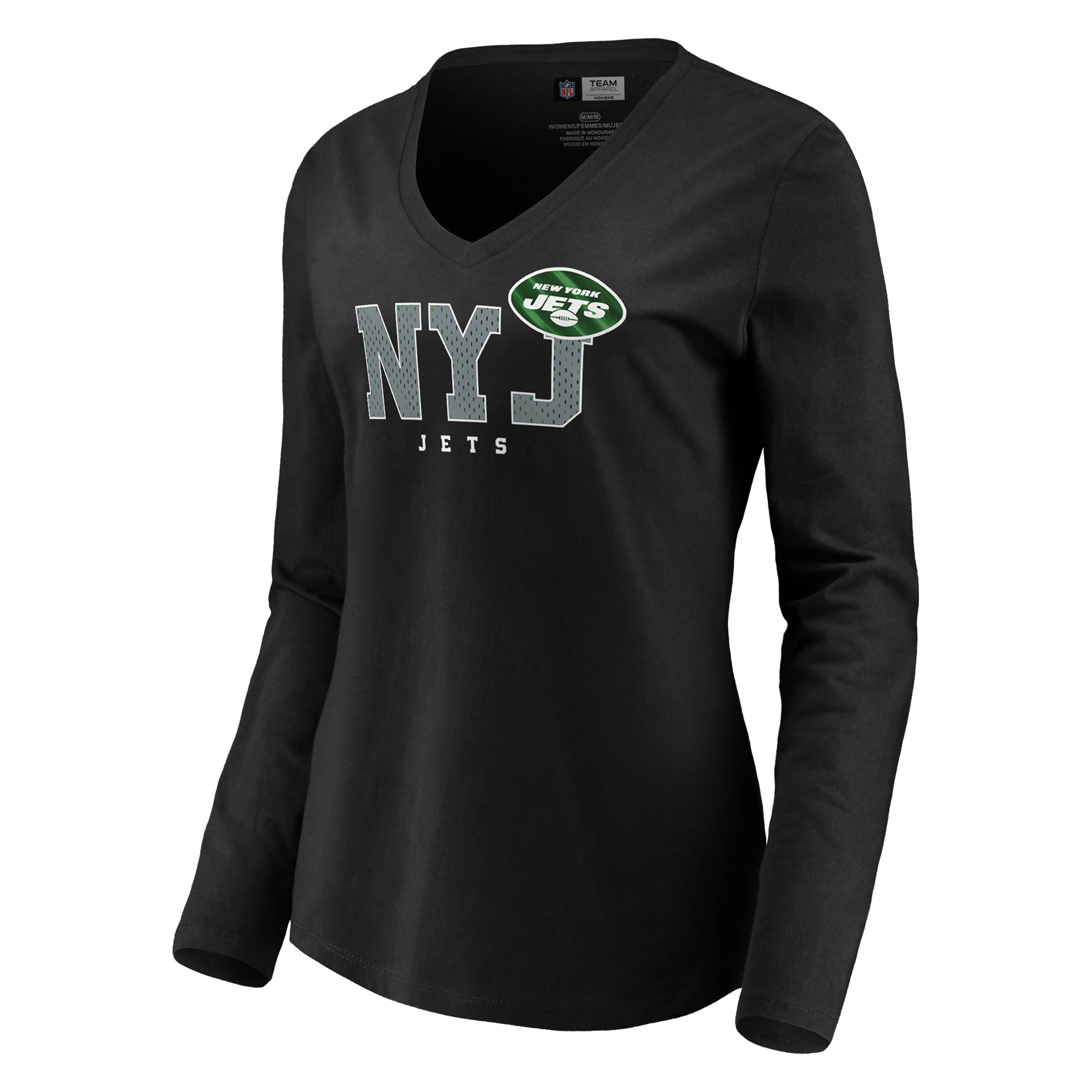 NFL Women&#8217;s Long Sleeve V-Neck T-Shirt &#8211; New York Jets