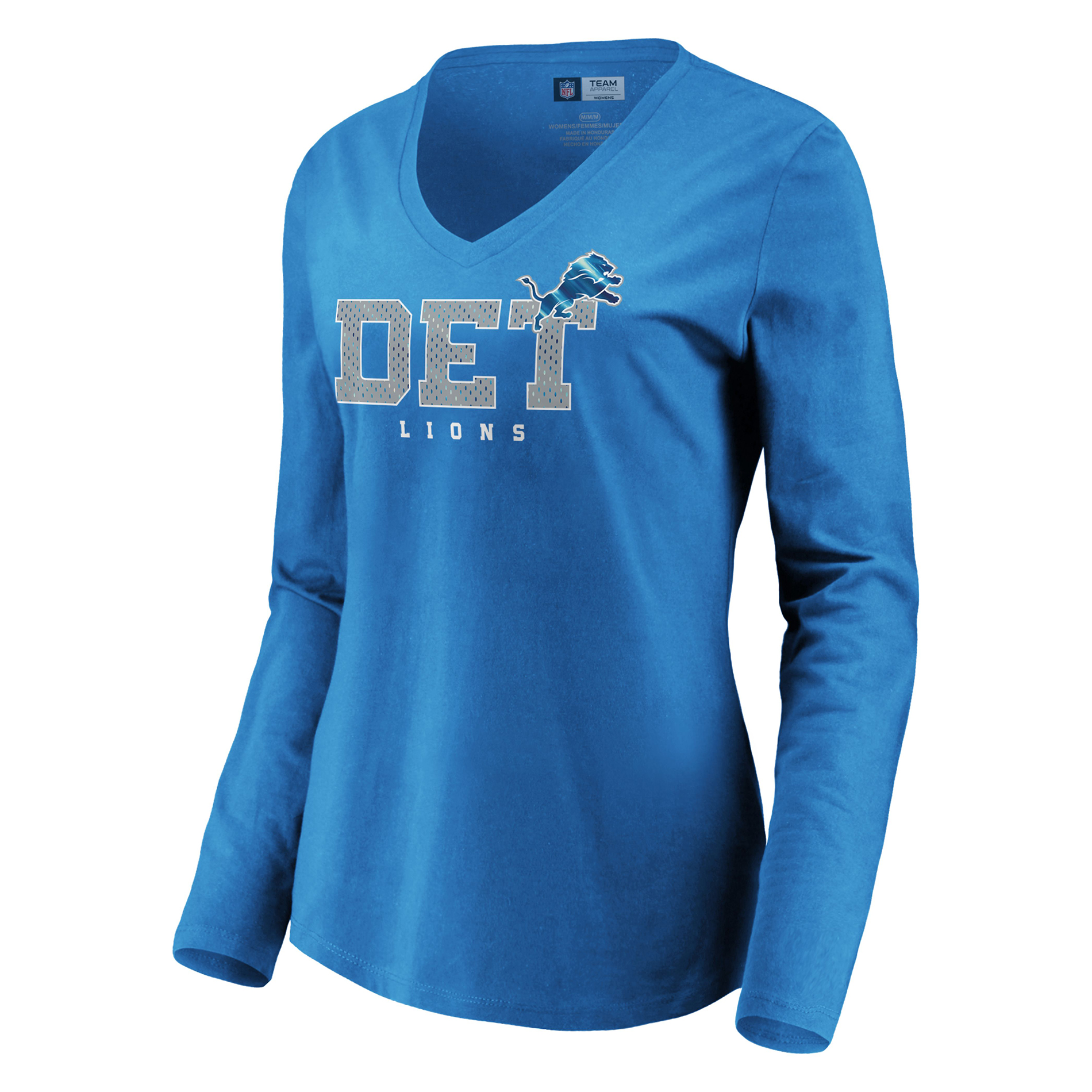 NFL Women&#8217;s Long Sleeve V-Neck T-Shirt &#8211; Detroit Lions