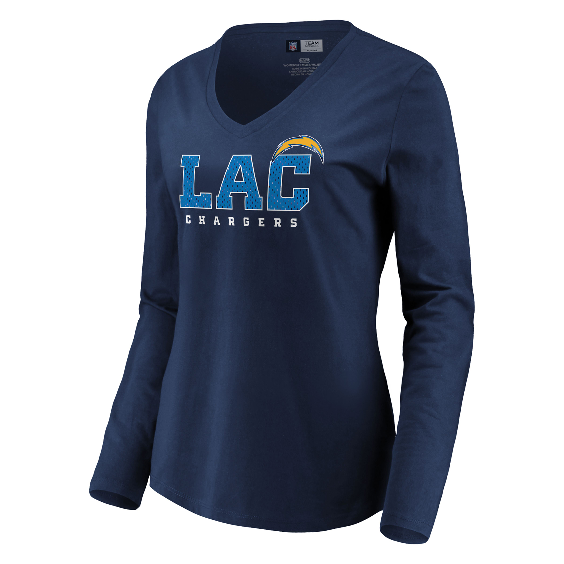 NFL Women&#8217;s Long Sleeve V-Neck T-Shirt &#8211; Los Angeles Chargers