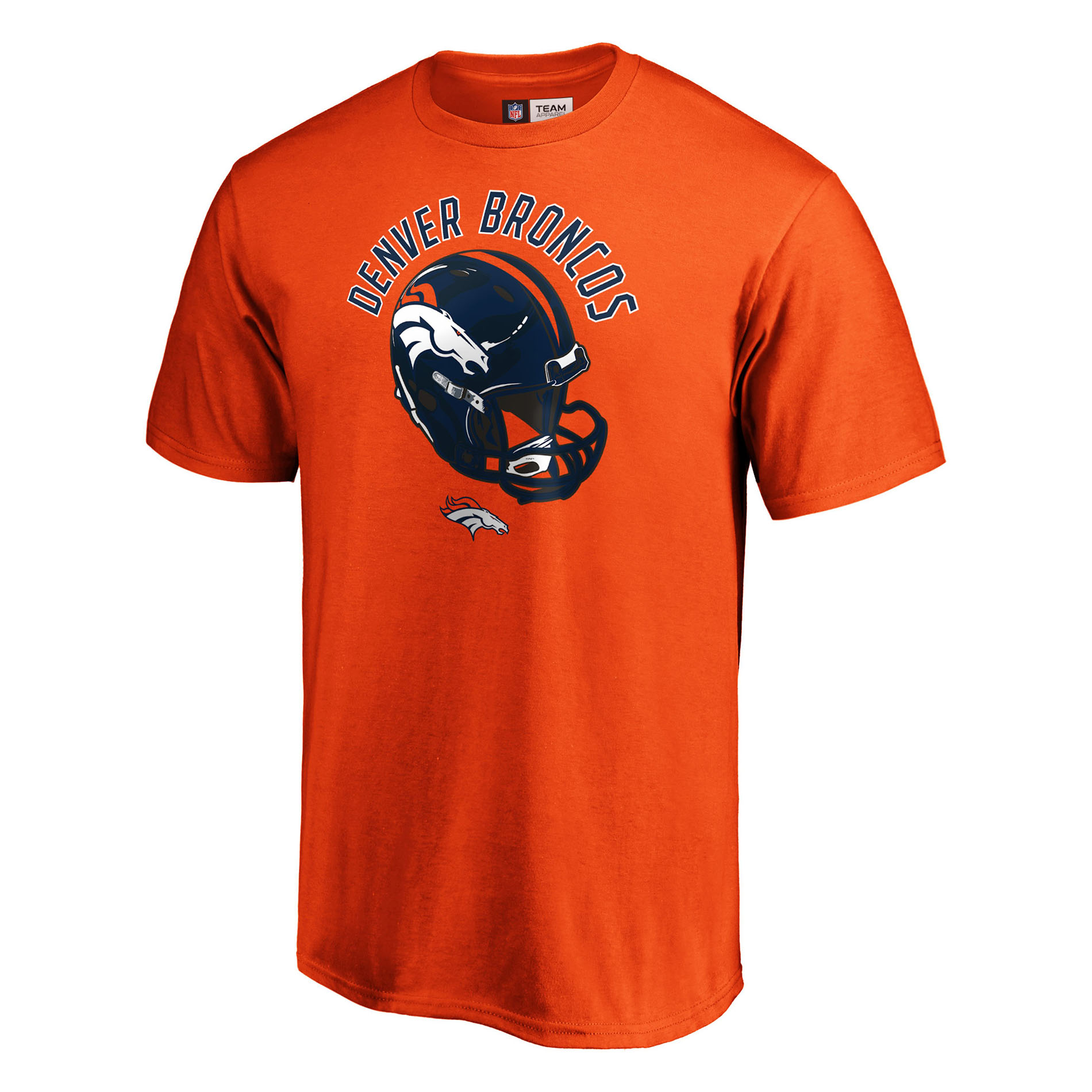 NFL Men&#8217;s Short Sleeve Crew Neck Helmet T-shirt &#8211; Denver Broncos