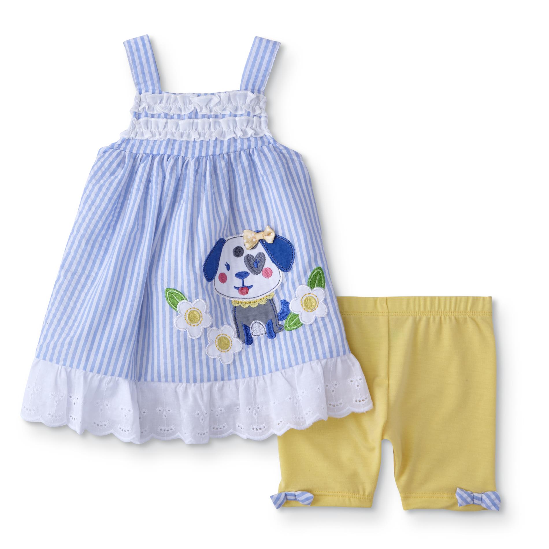 Infant Girls' Tunic & Shorts - Puppy/Striped
