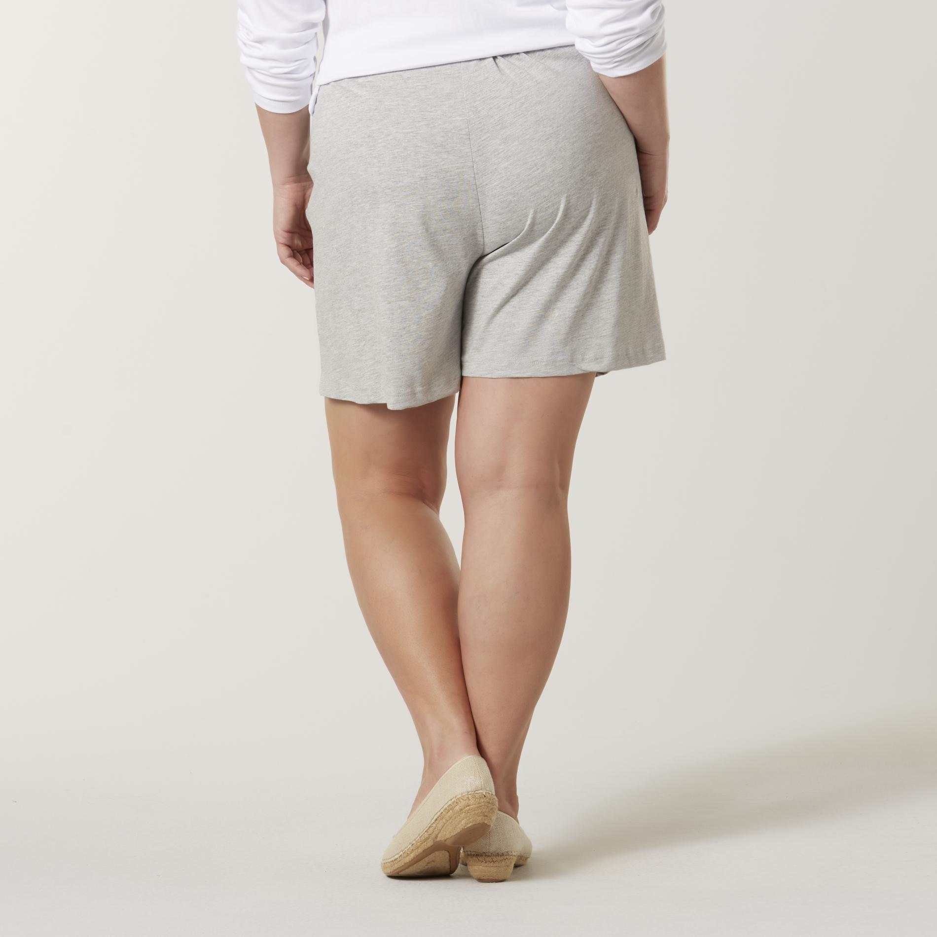 basic editions women's knit shorts
