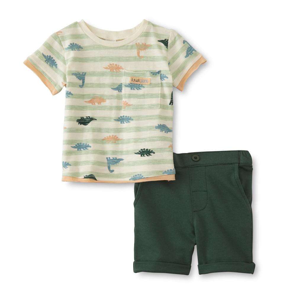 Baby Essentials Infant Boys' T-Shirt & Shorts - Dinosaurs
