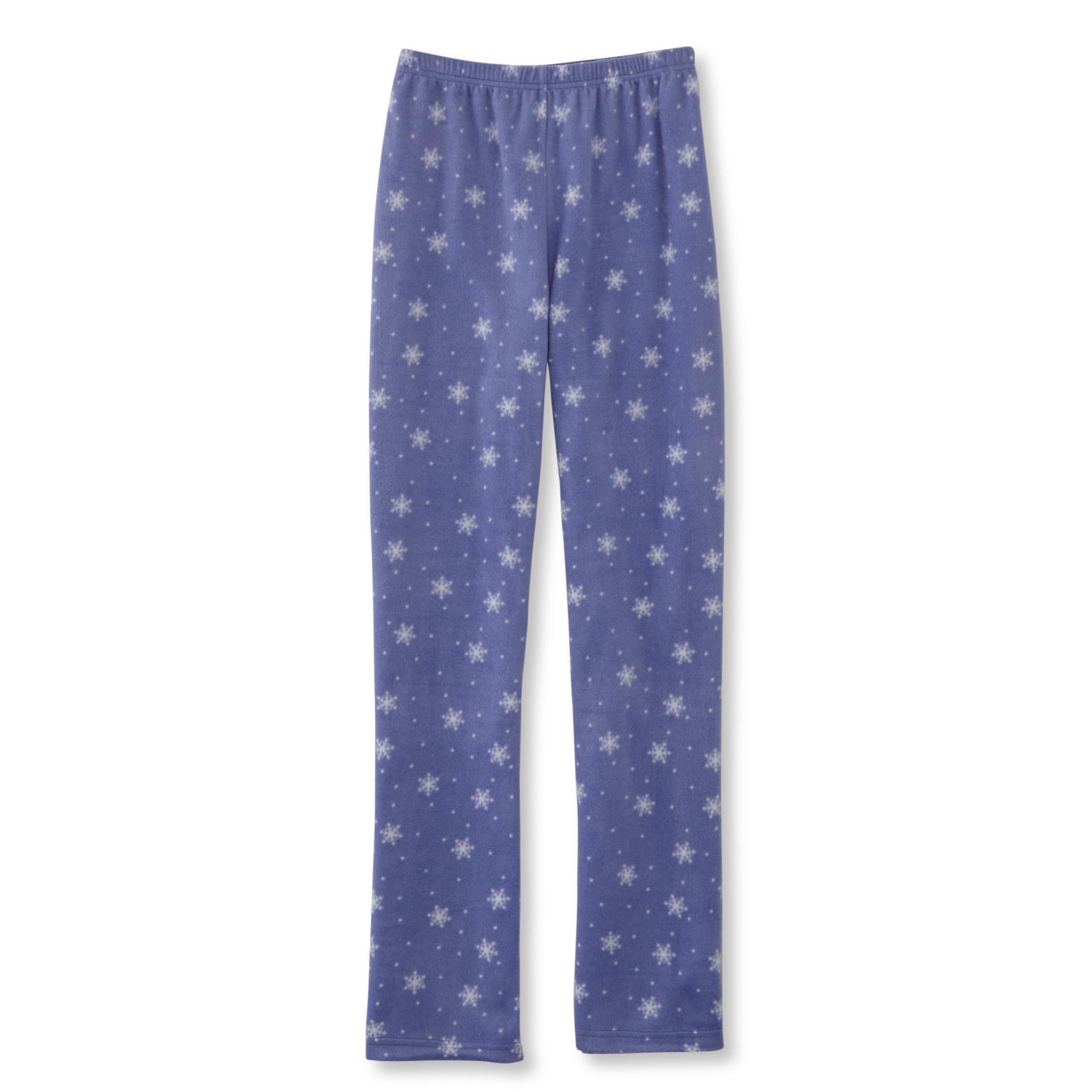 Women's Fleece Pajama Pants - Snowflakes