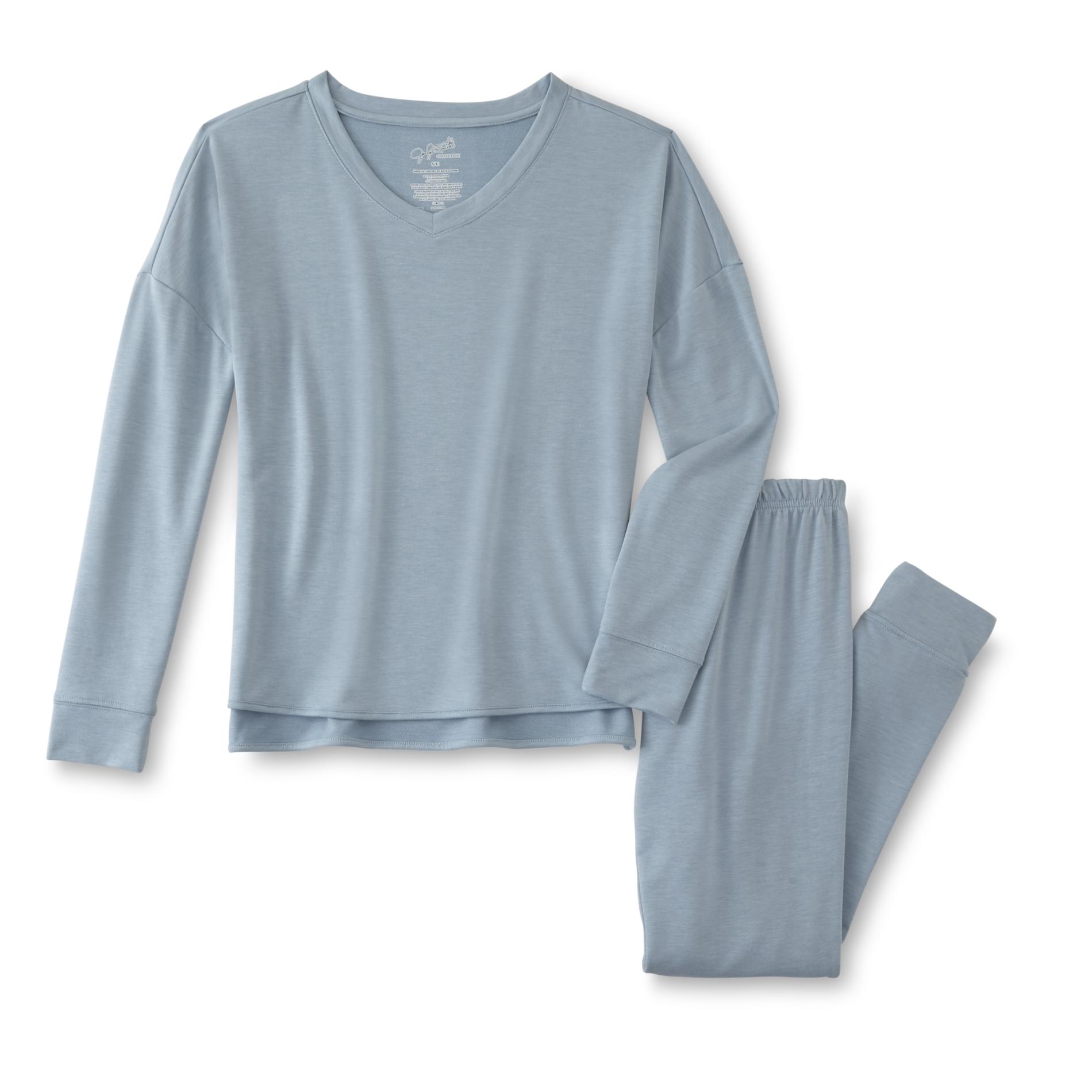 Jaclyn Smith Women's Plus Long-Sleeve Pajama Shirt & Pants