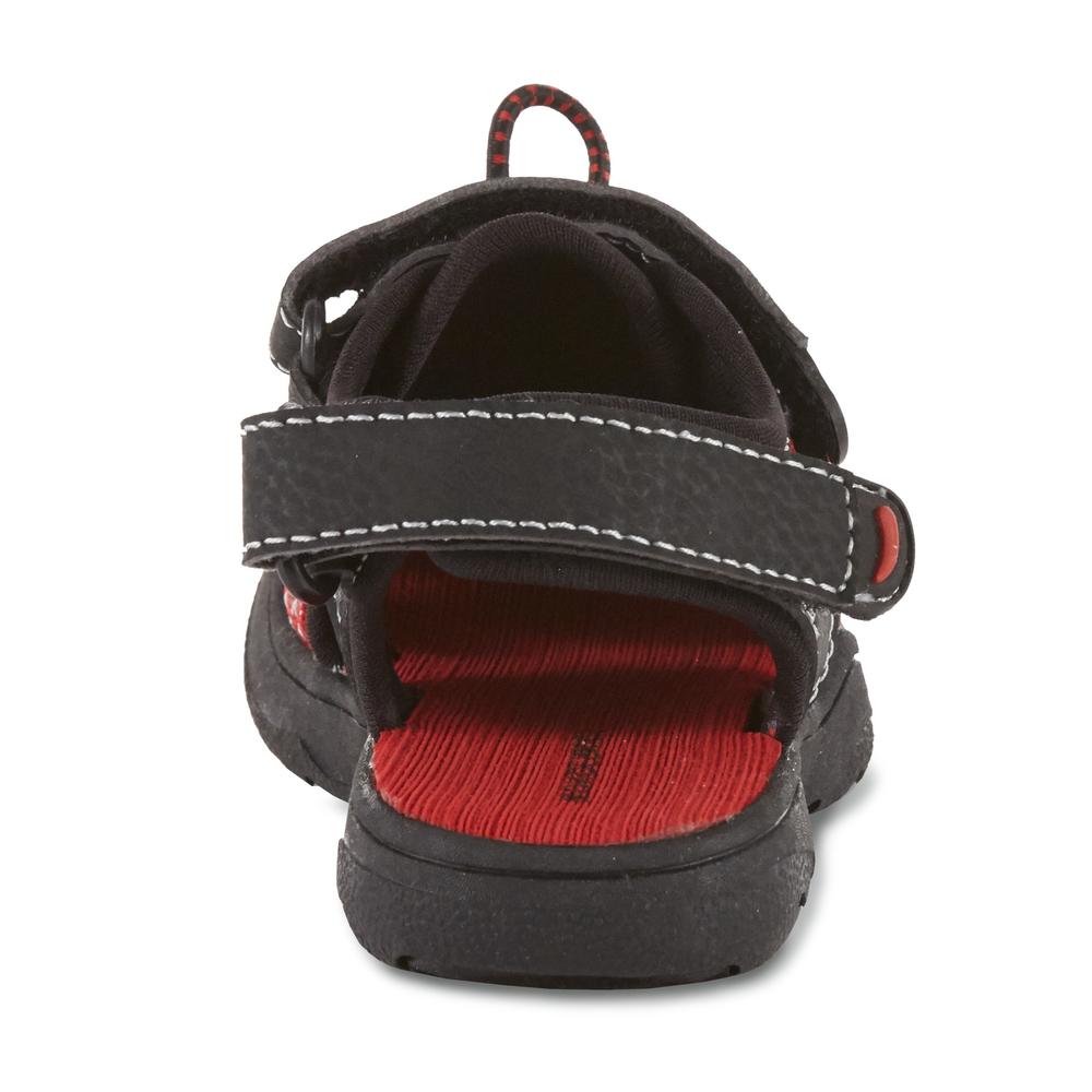 WonderKids Toddler Boys' Stevie 2 Sport Sandal - Black/Red