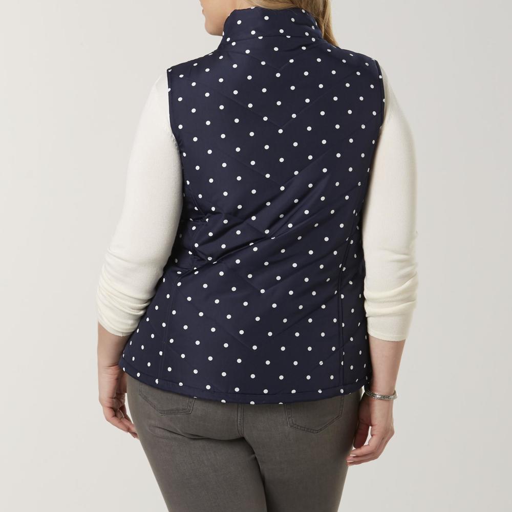 Laura Scott Women's Plus Puffer Vest - Dots