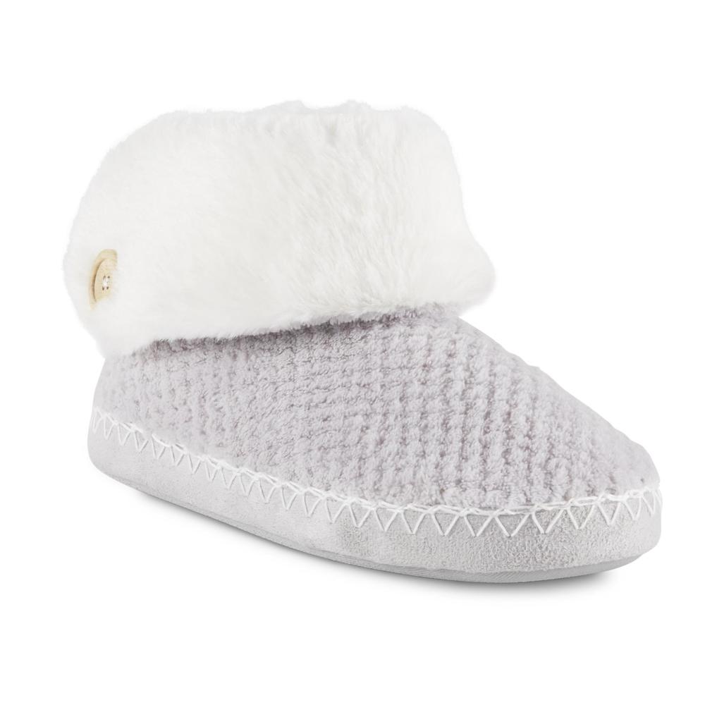 Joe Boxer Women's Luna Gray Bootie Slipper