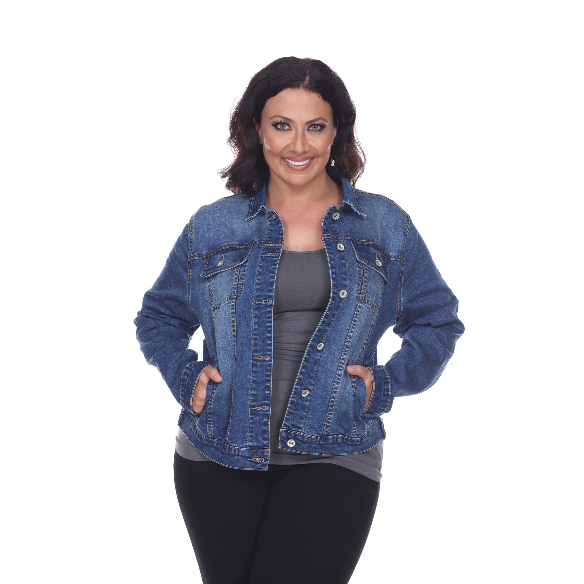 embellished denim jacket plus size