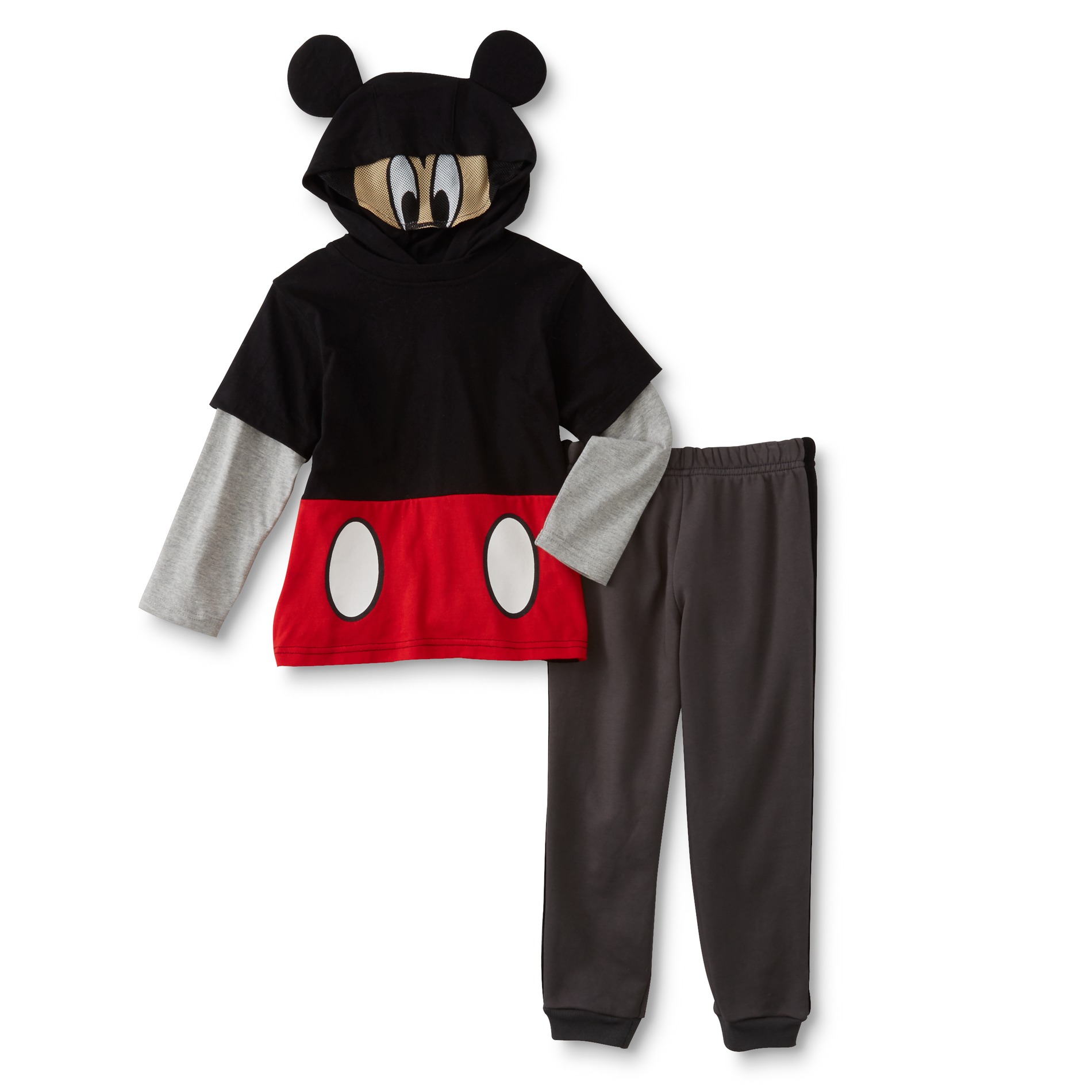 Disney Mickey Mouse Infant & Toddler Boy's Hooded Costume Shirt & Pants - Black