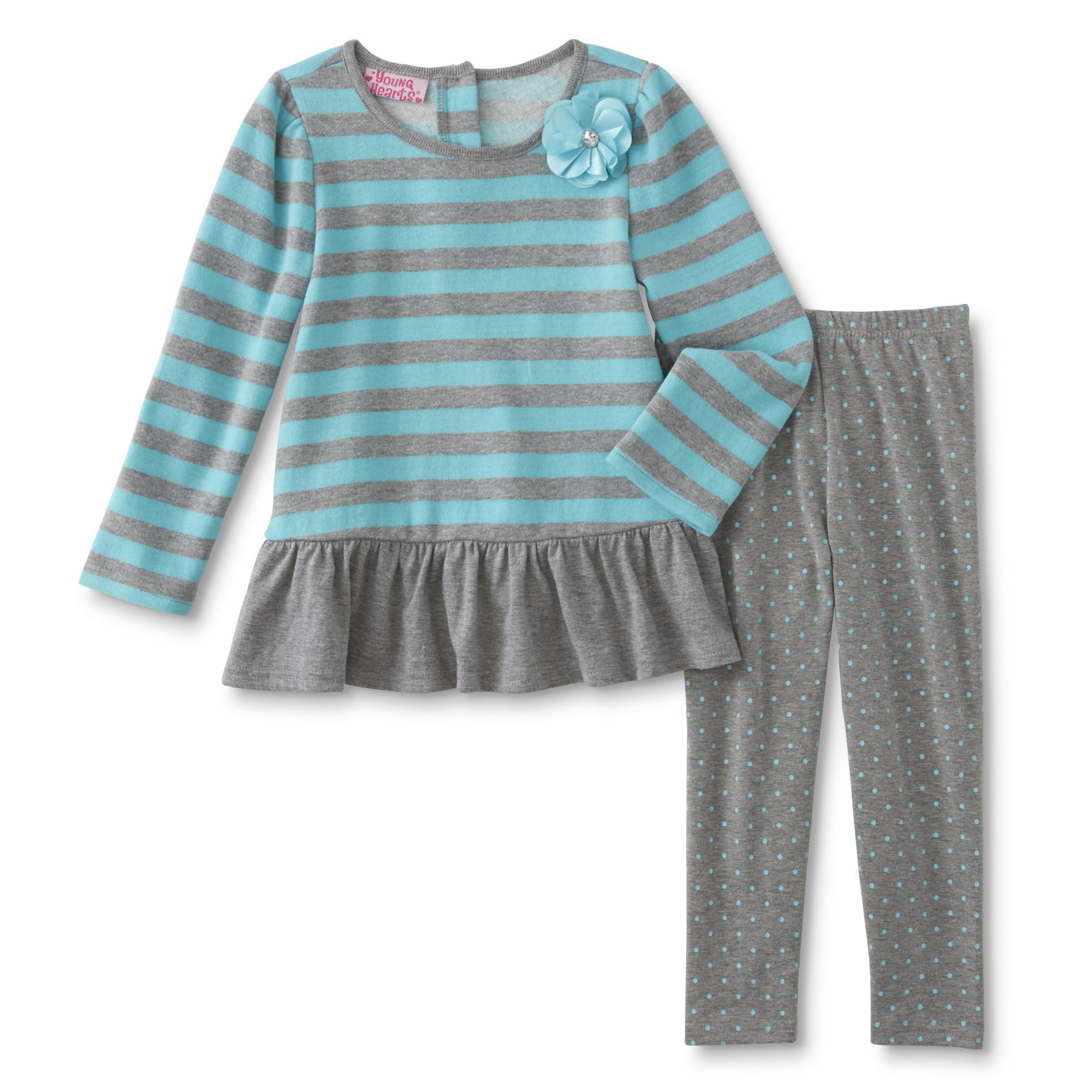 Young Hearts Infant & Toddler Girl's Tunic & Leggings - Striped