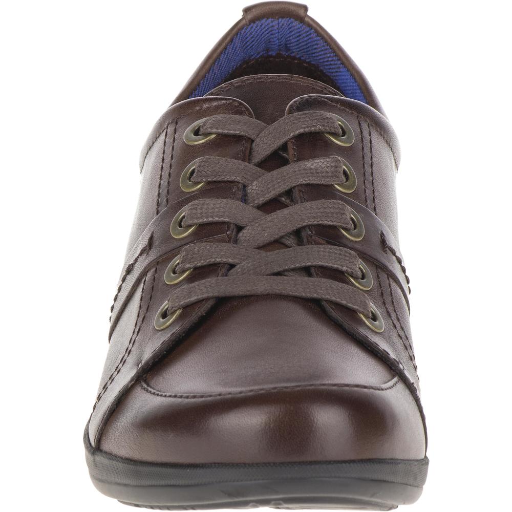 Hush Puppies Women's Champion Oleena Brown Leather Comfort Wedge Oxford - Wide Width Available