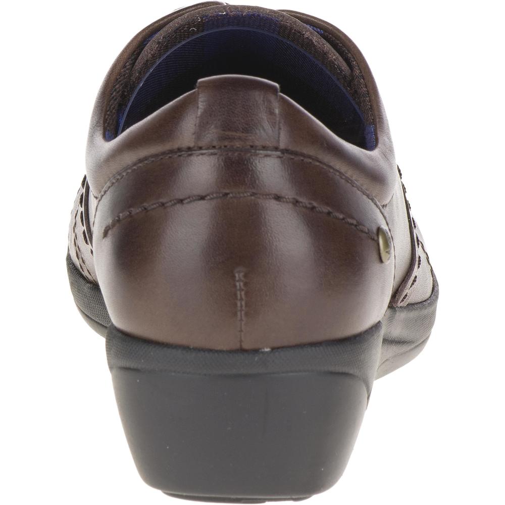 Hush Puppies Women's Champion Oleena Brown Leather Comfort Wedge Oxford - Wide Width Available