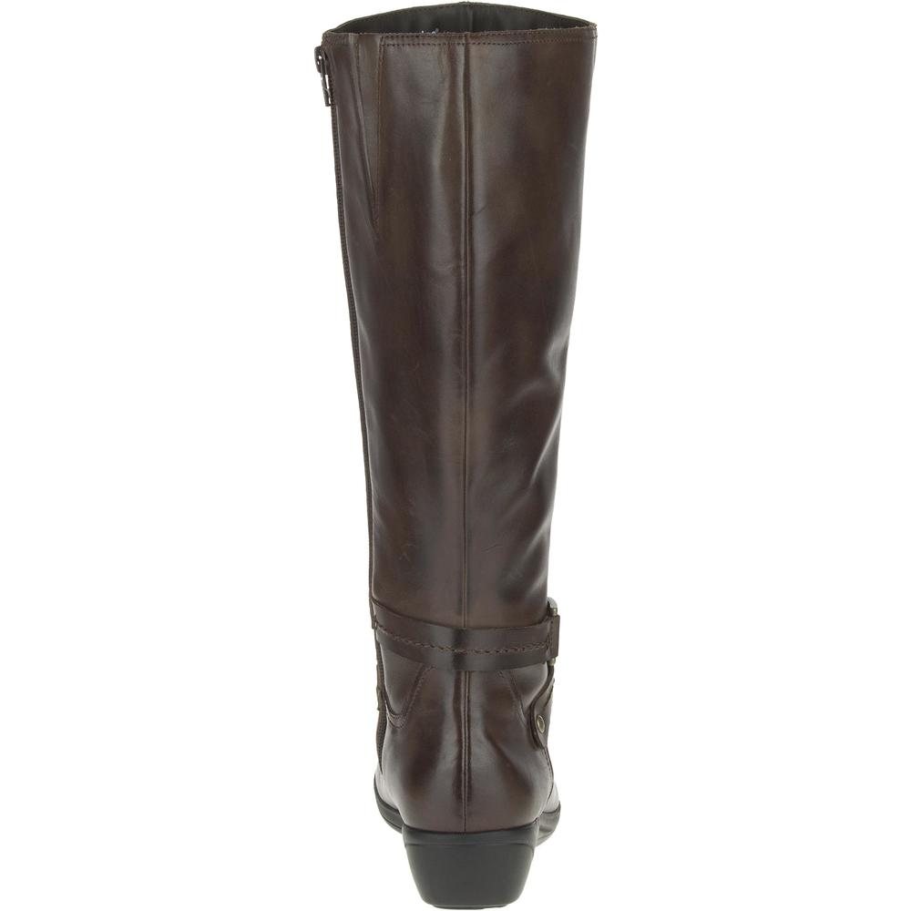 Hush Puppies Women's Classic Oleena Brown Leather Mid-Calf Comfort Boot - Wide Width Available