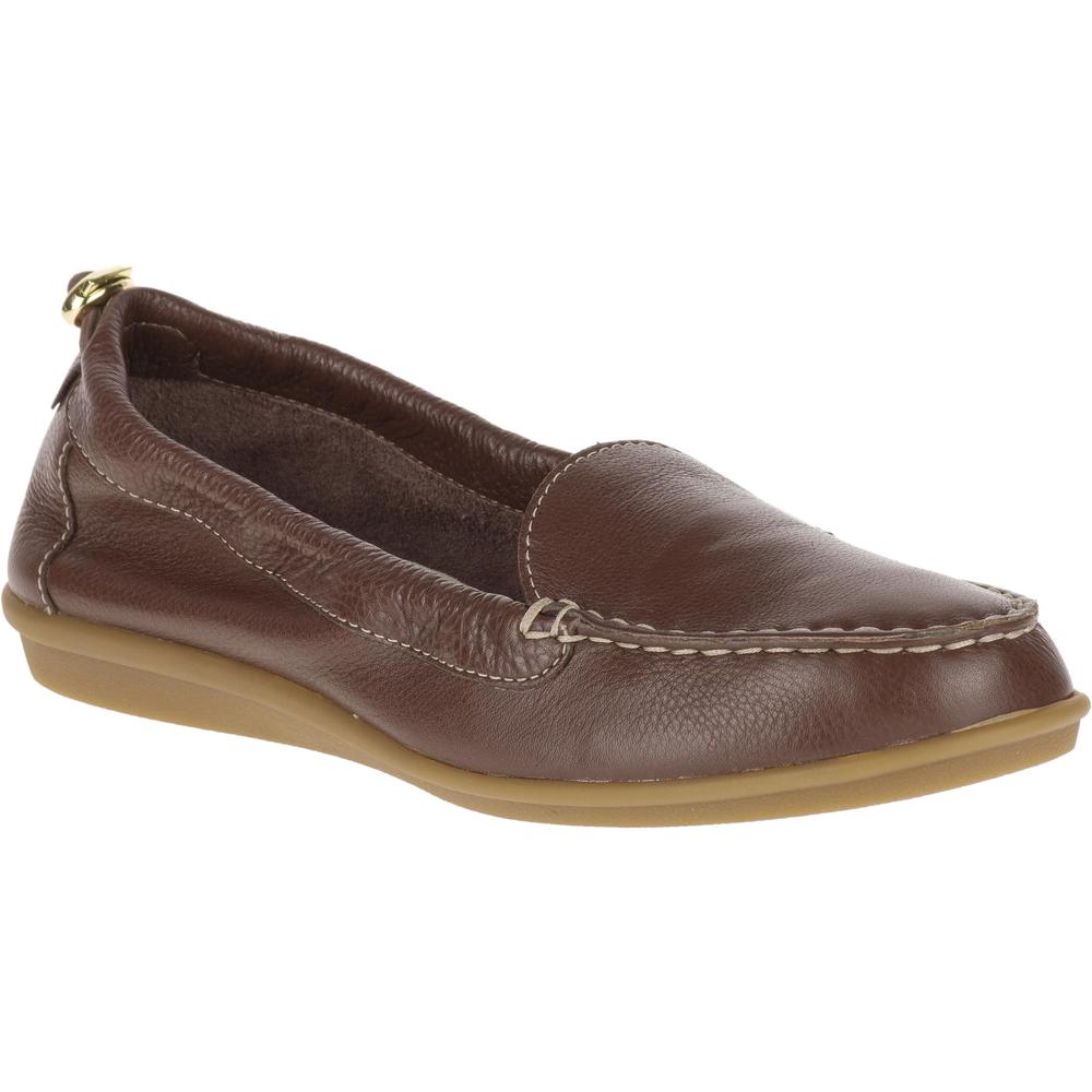 Hush Puppies Women's Endless Wink Chocolate Brown Leather Comfort Moccasin - Wide Width Available