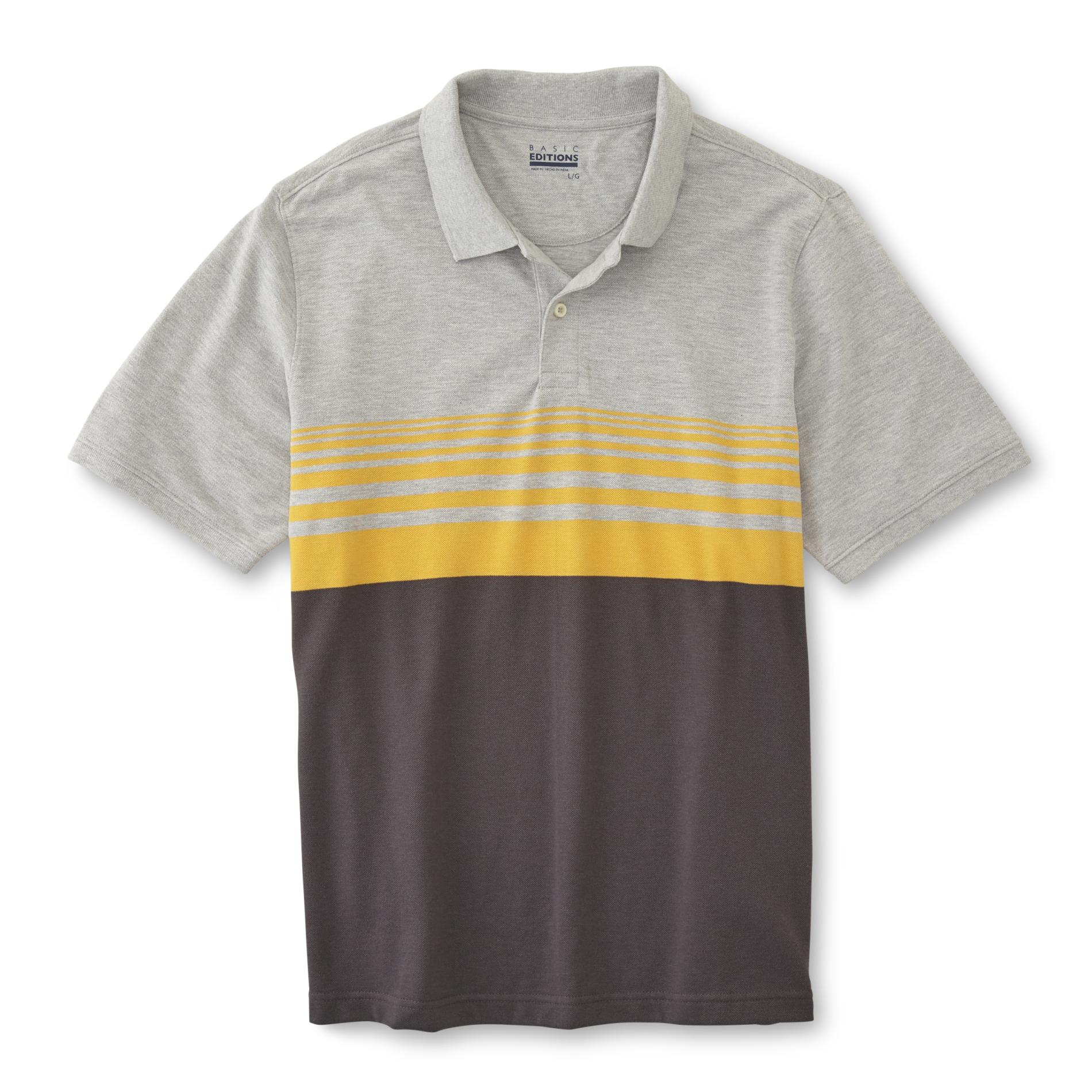 Basic Editions Men's Big & Tall Polo Shirt - Colorblock