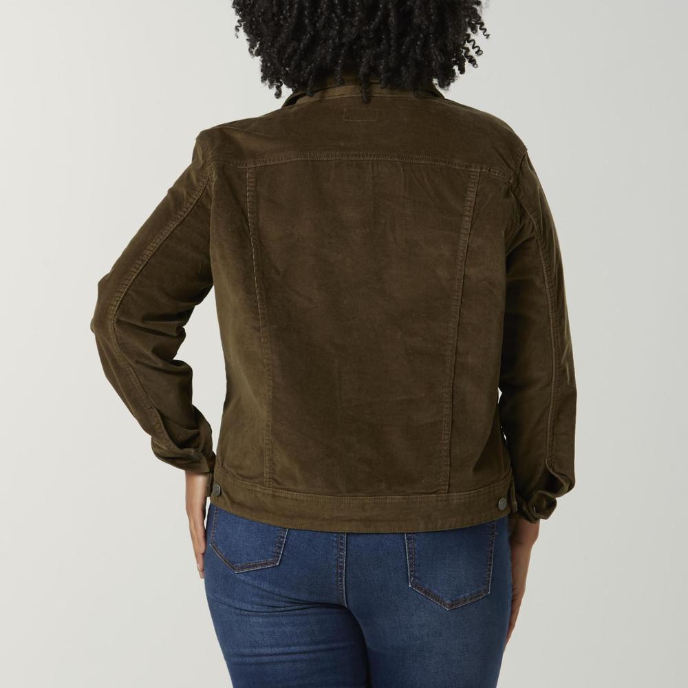 Basic Editions Women's Plus Corduroy Jacket