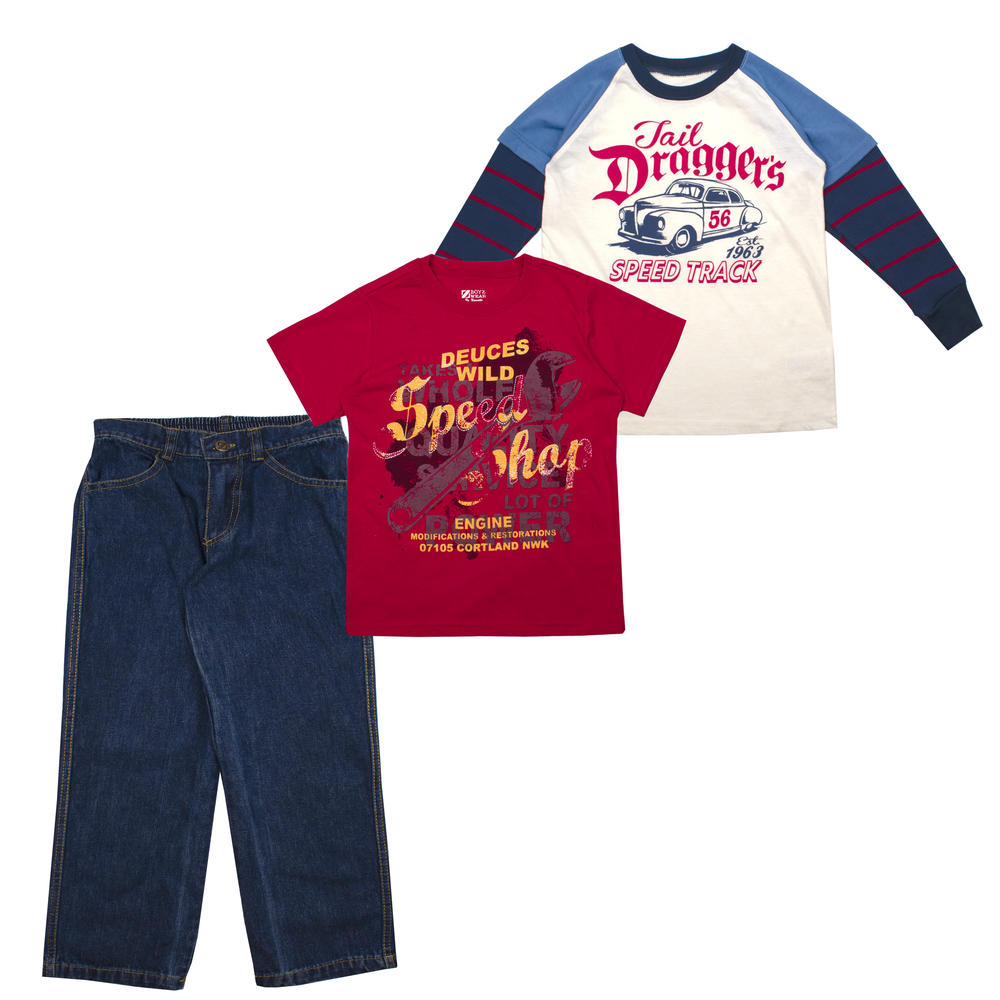 Little Rebels Boys' Long-Sleeve Shirt, Button-Down Shirt & Jeans - Monster Truck