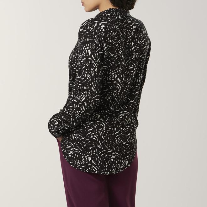 PHY-A0204 WHITE TAFFETA WRAP BLOUSE main image 1