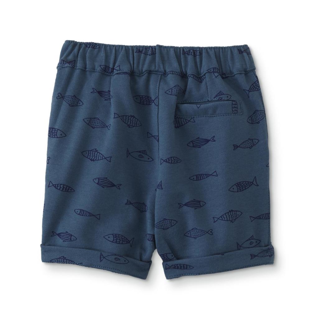 Baby Essentials Infant Boys' T-Shirt & Shorts - Striped/Fish