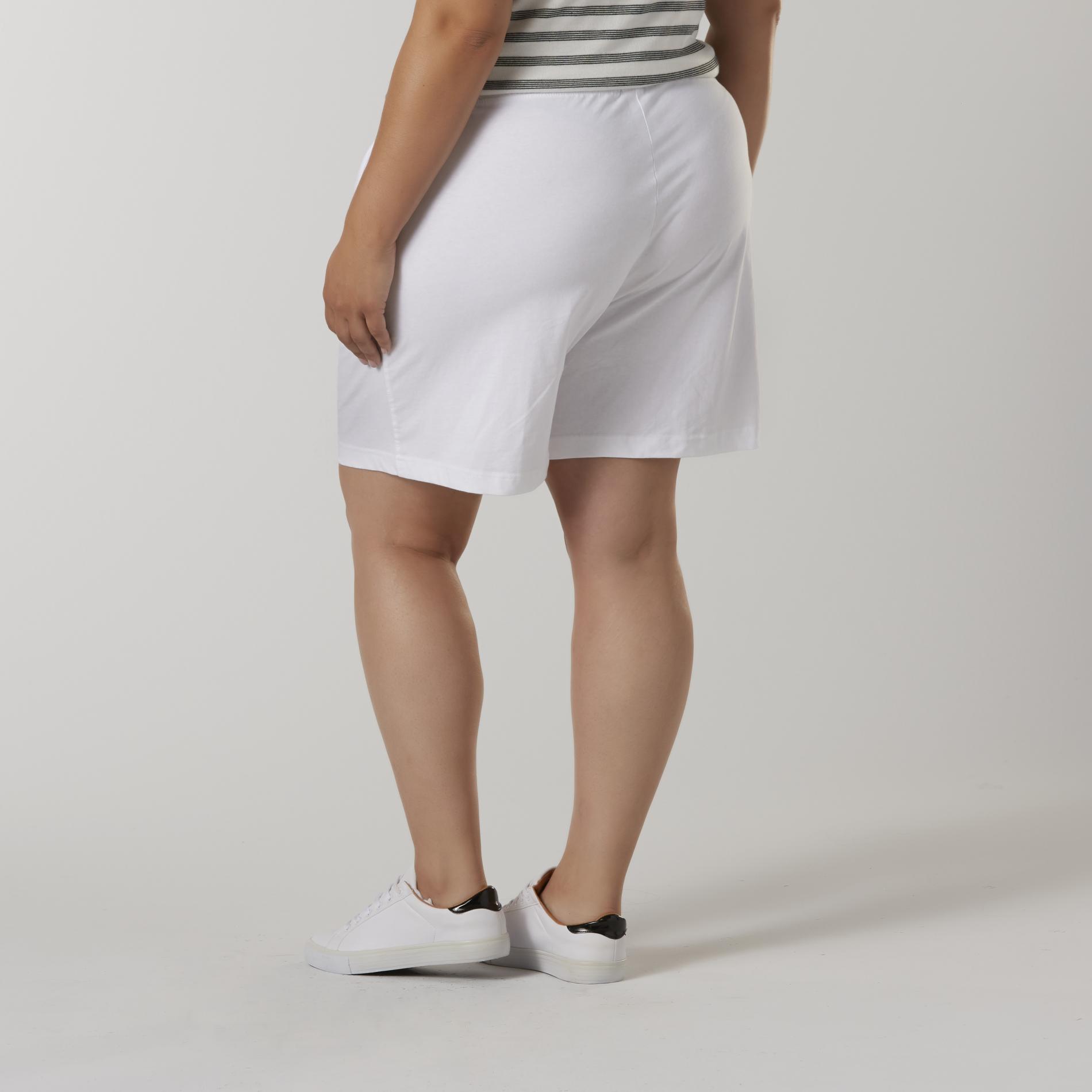 basic editions women's knit shorts