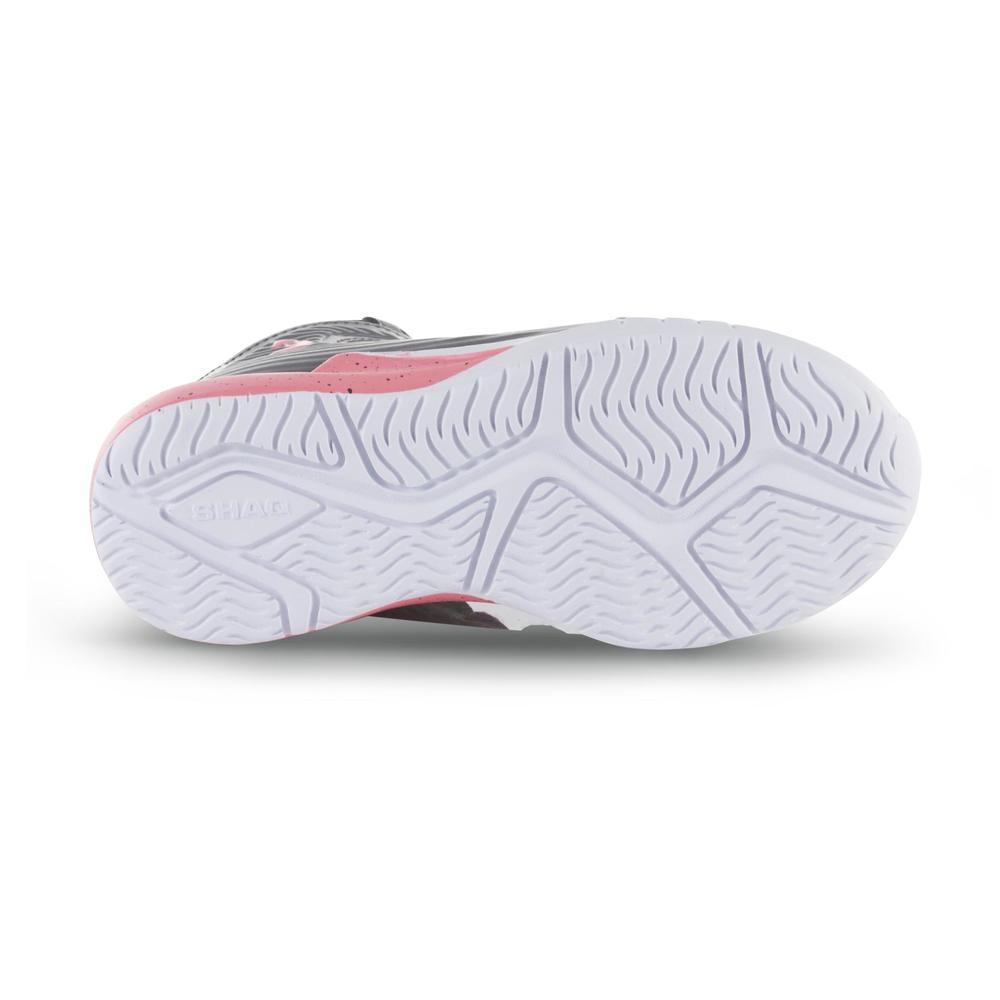 Shaq Girls' Precision HighTop Basketball Shoe Gray/Pink