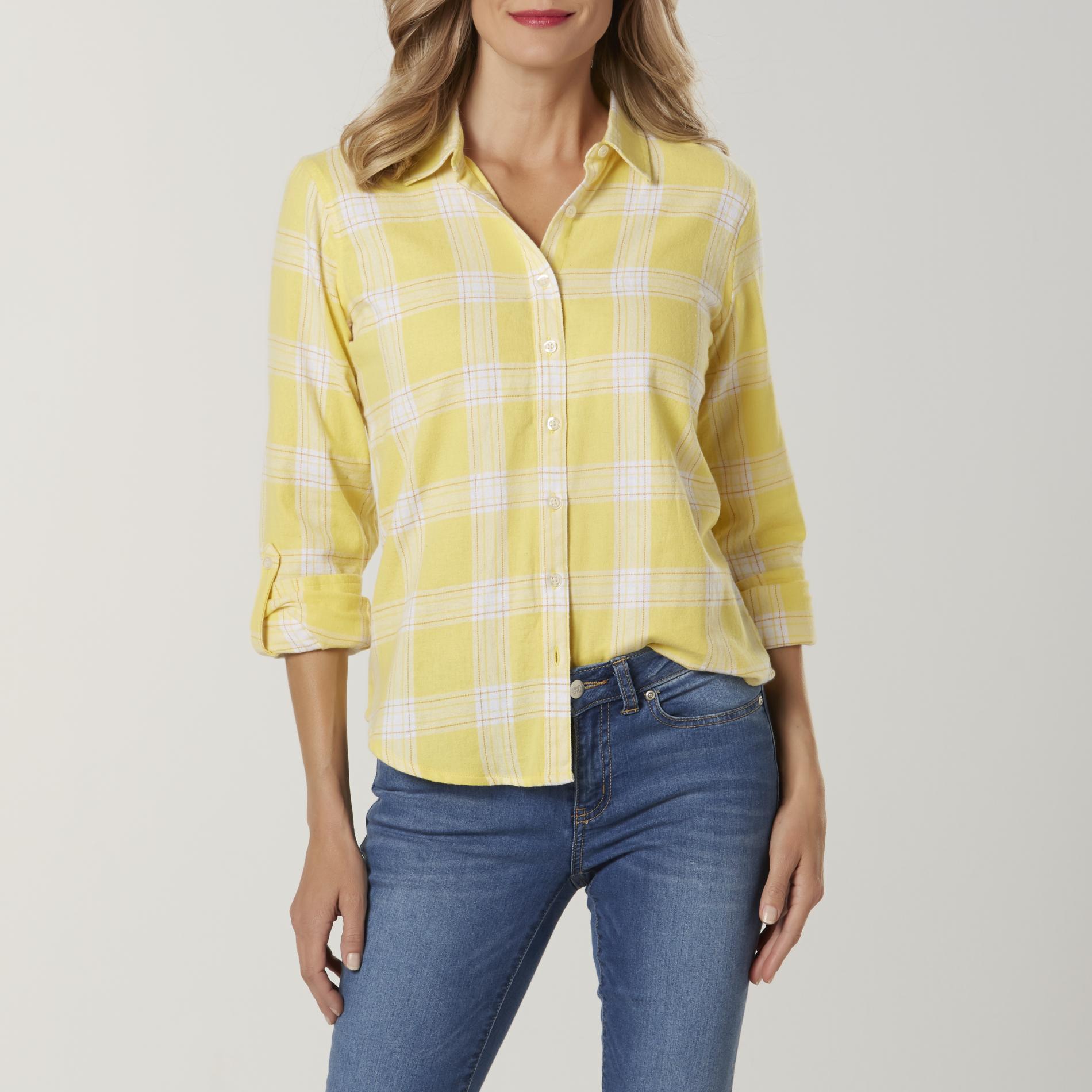 Basic Editions Women's Flannel Shirt - Plaid