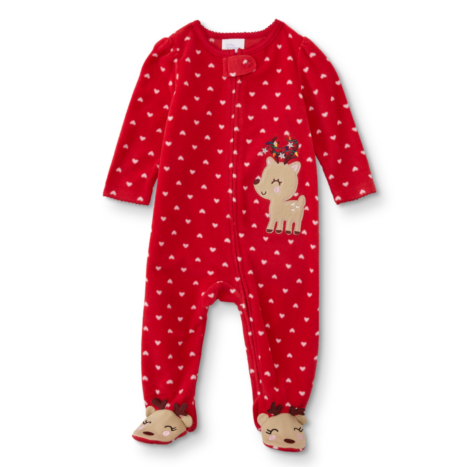 Little Wonders Infants' Christmas Sleeper Pajamas - Reindeer/Hearts