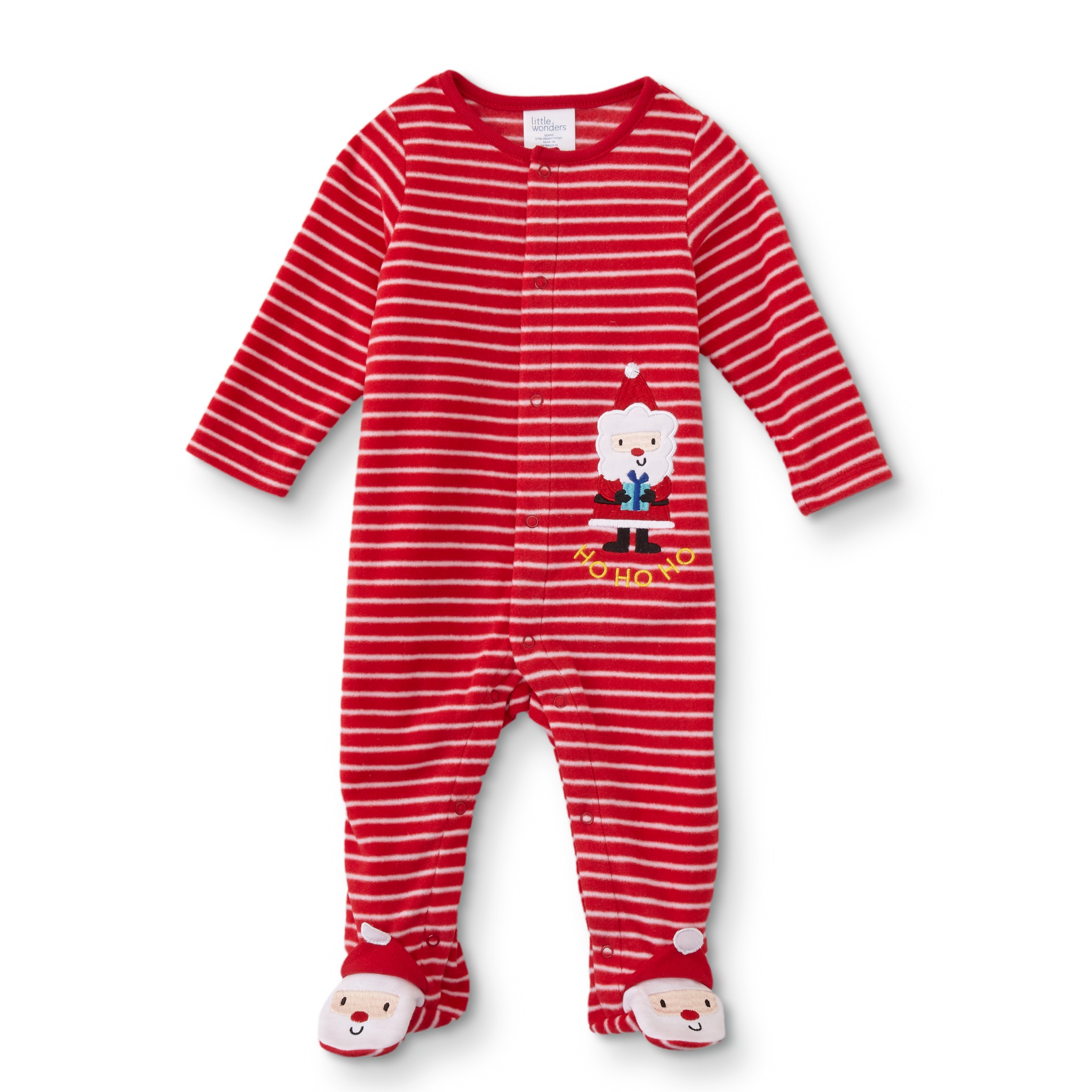 Little Wonders Infants' Christmas Sleeper Pajamas - Santa Claus/Striped