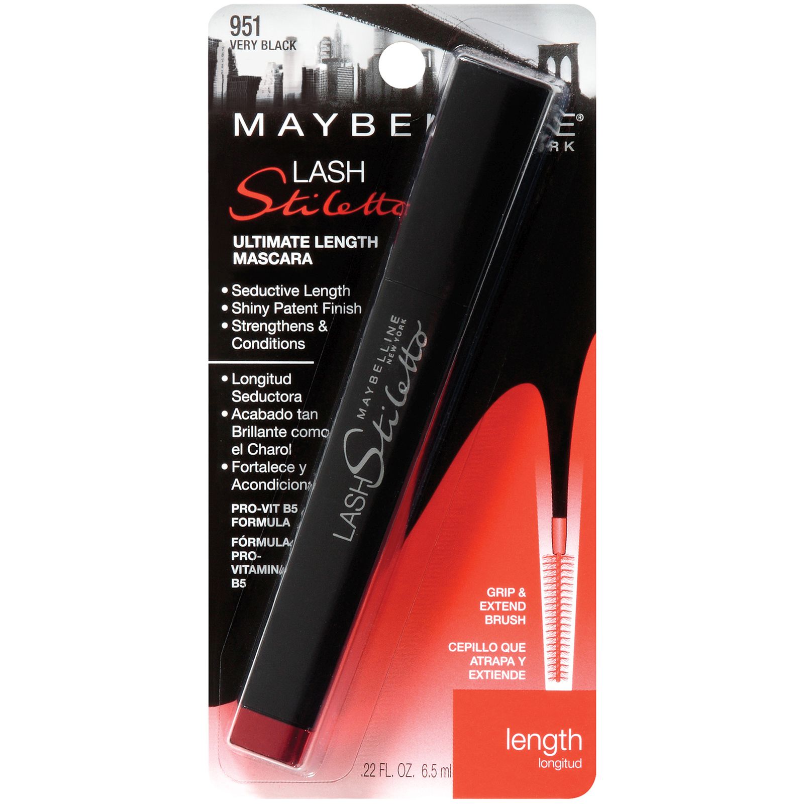 Maybelline New York Lash Stiletto Ultimate Length Mascara, Washable- Very Black Maybelline New York Lash Stiletto Ultimate Length Mascara, Washable- Very Black