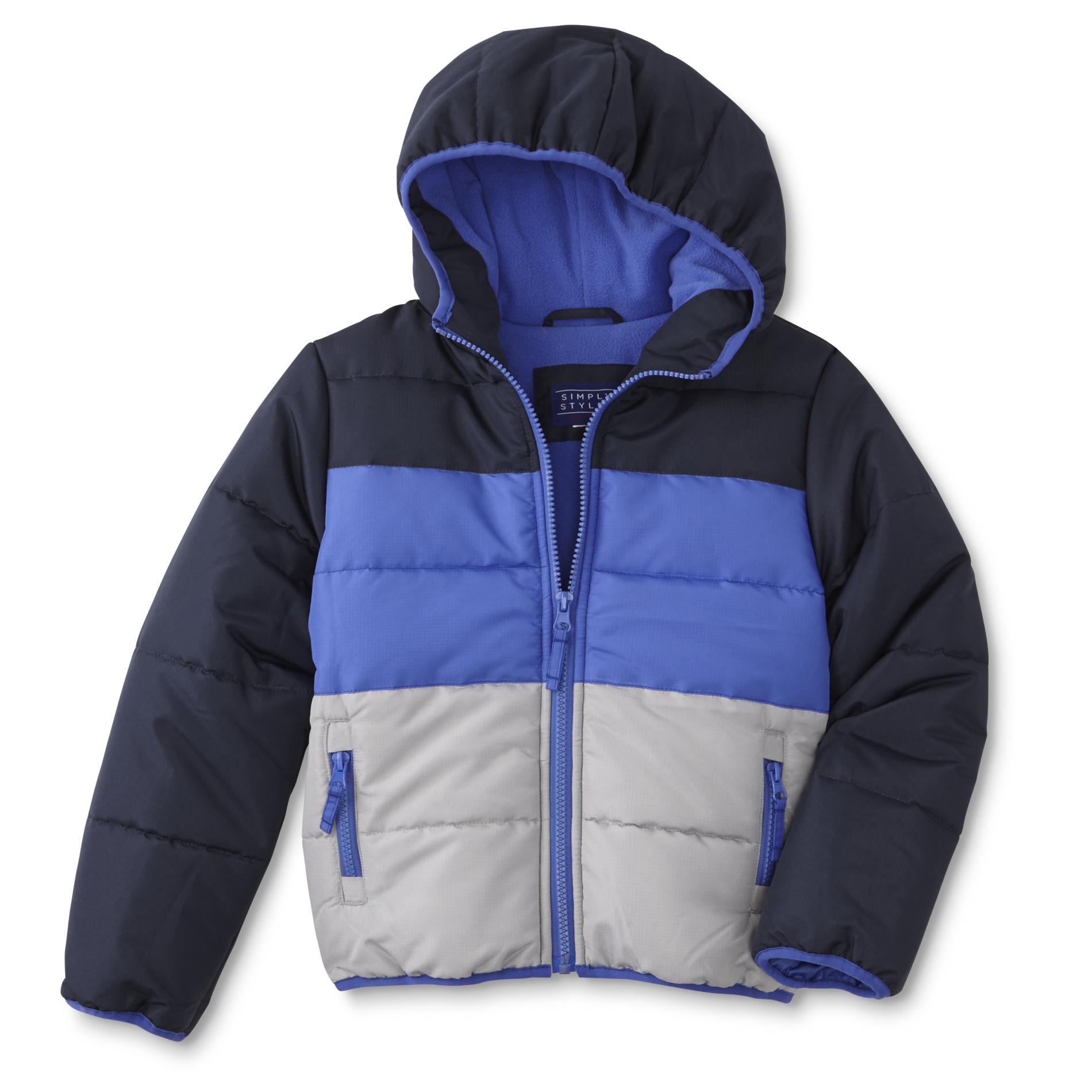 Simply Styled Boy's Puffer Coat - Colorblock