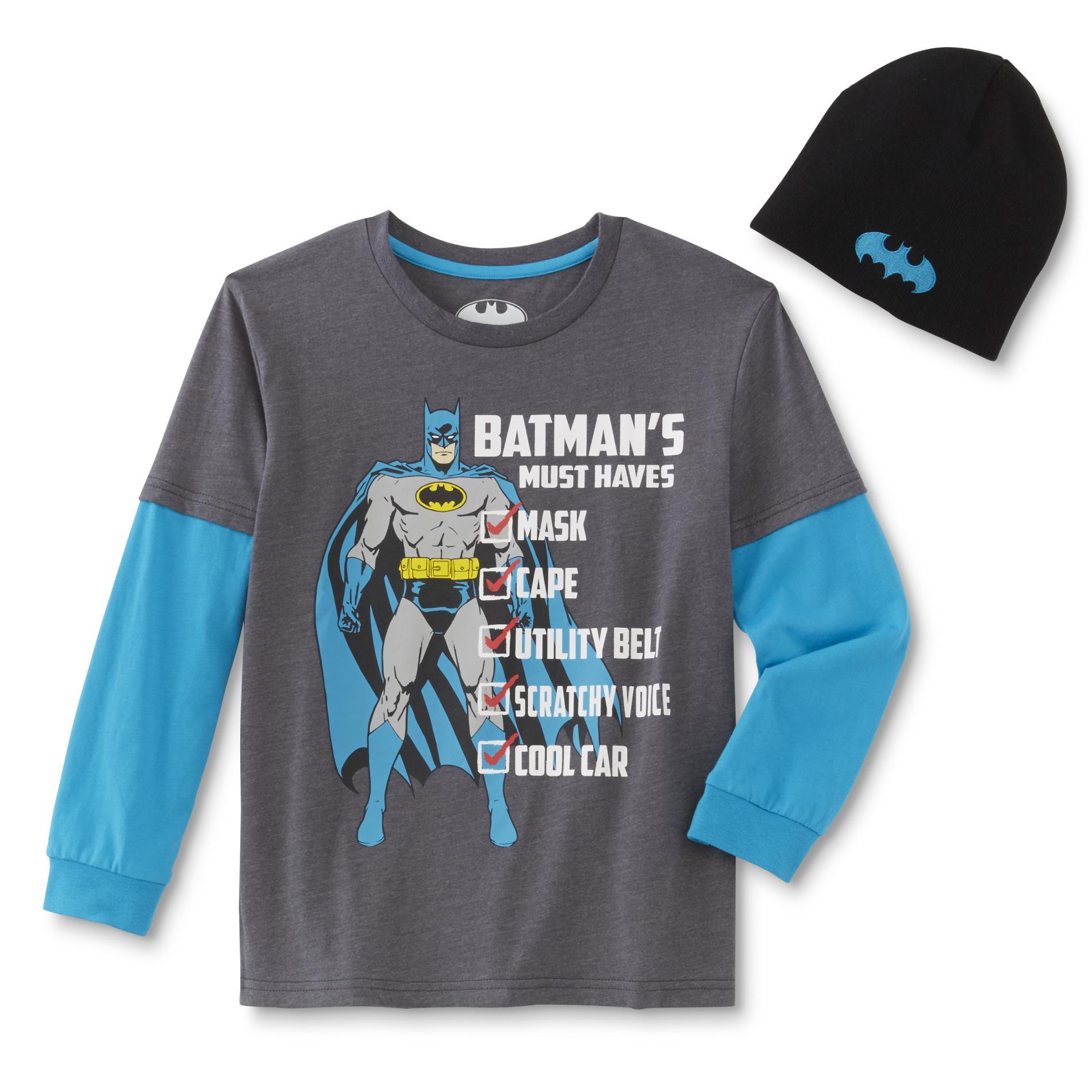 DC Comics Batman Boy's T-Shirt & Beanie