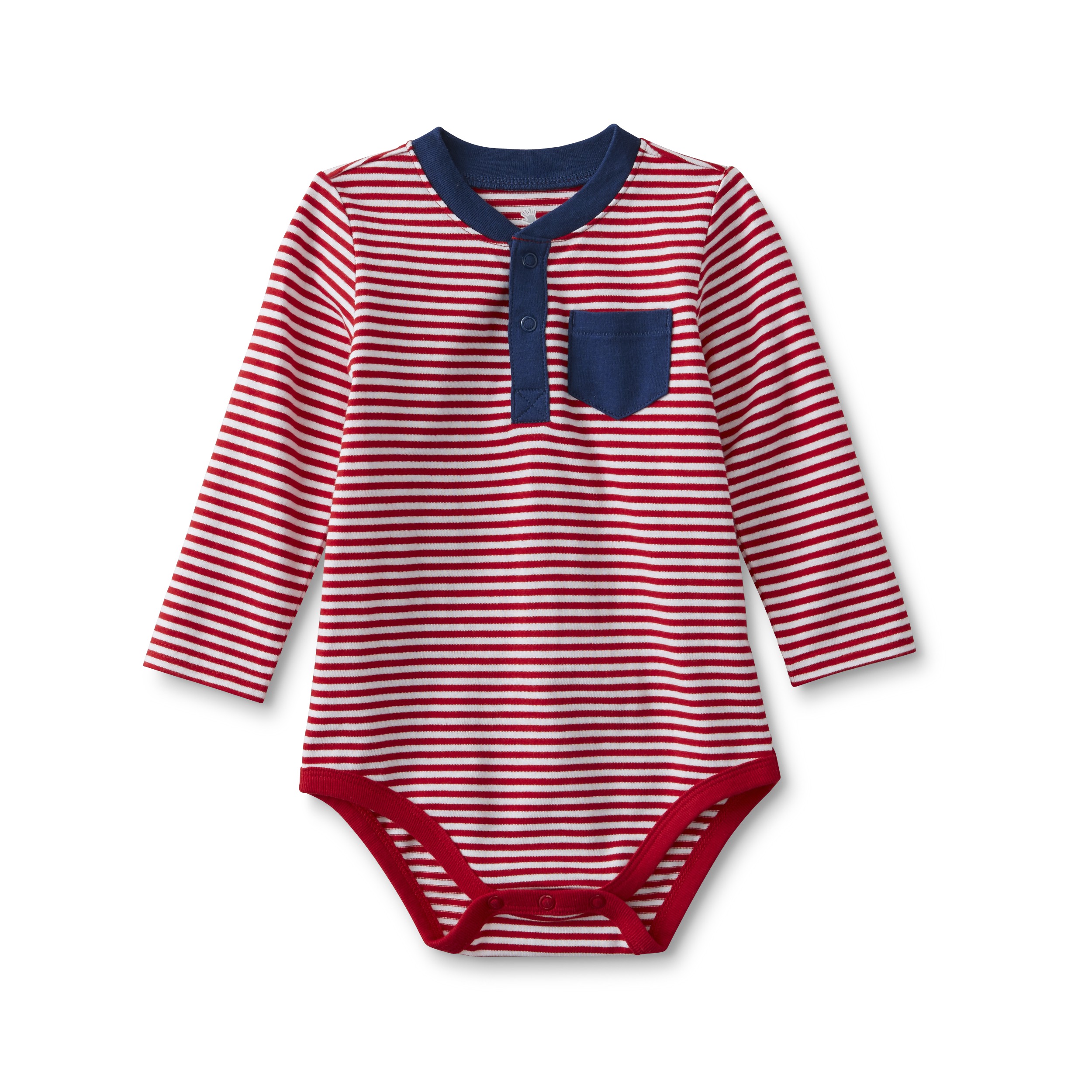 Small Wonders Newborn & Infant Boy's Henley Bodysuit - Strip