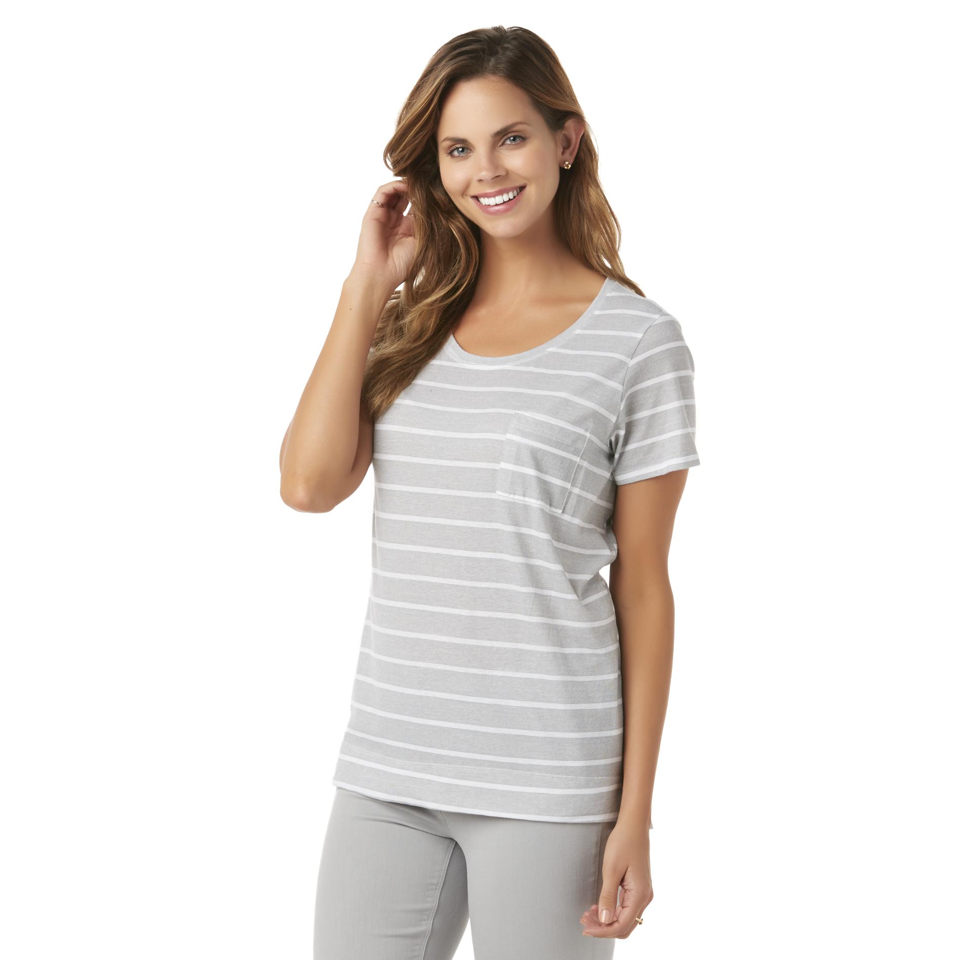 Simply Styled Women's Pocket T-Shirt - Striped