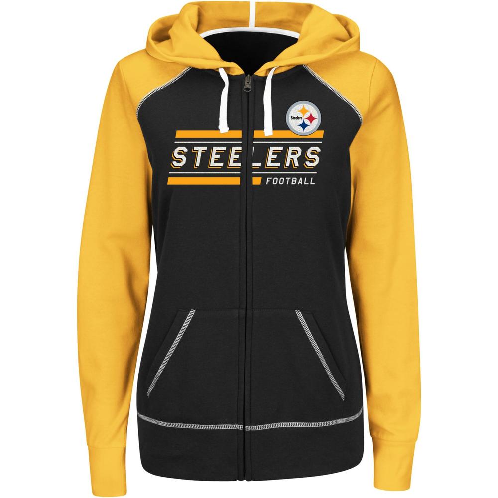 NFL Women's Colorblock Hoodie Jacket - Pittsburgh Steelers