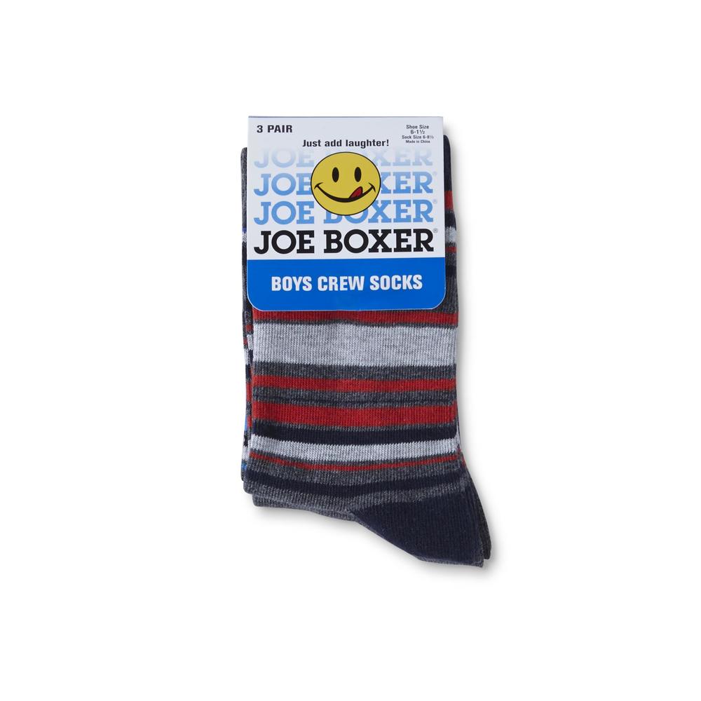 Joe Boxer Boys' 3-Pairs Crew Socks - Striped