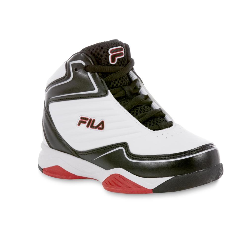 Fila Boy's Import White/Black High-Top Basketball Shoe