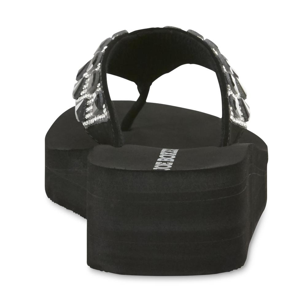 Joe Boxer Women's Black Replay Thong Sandal