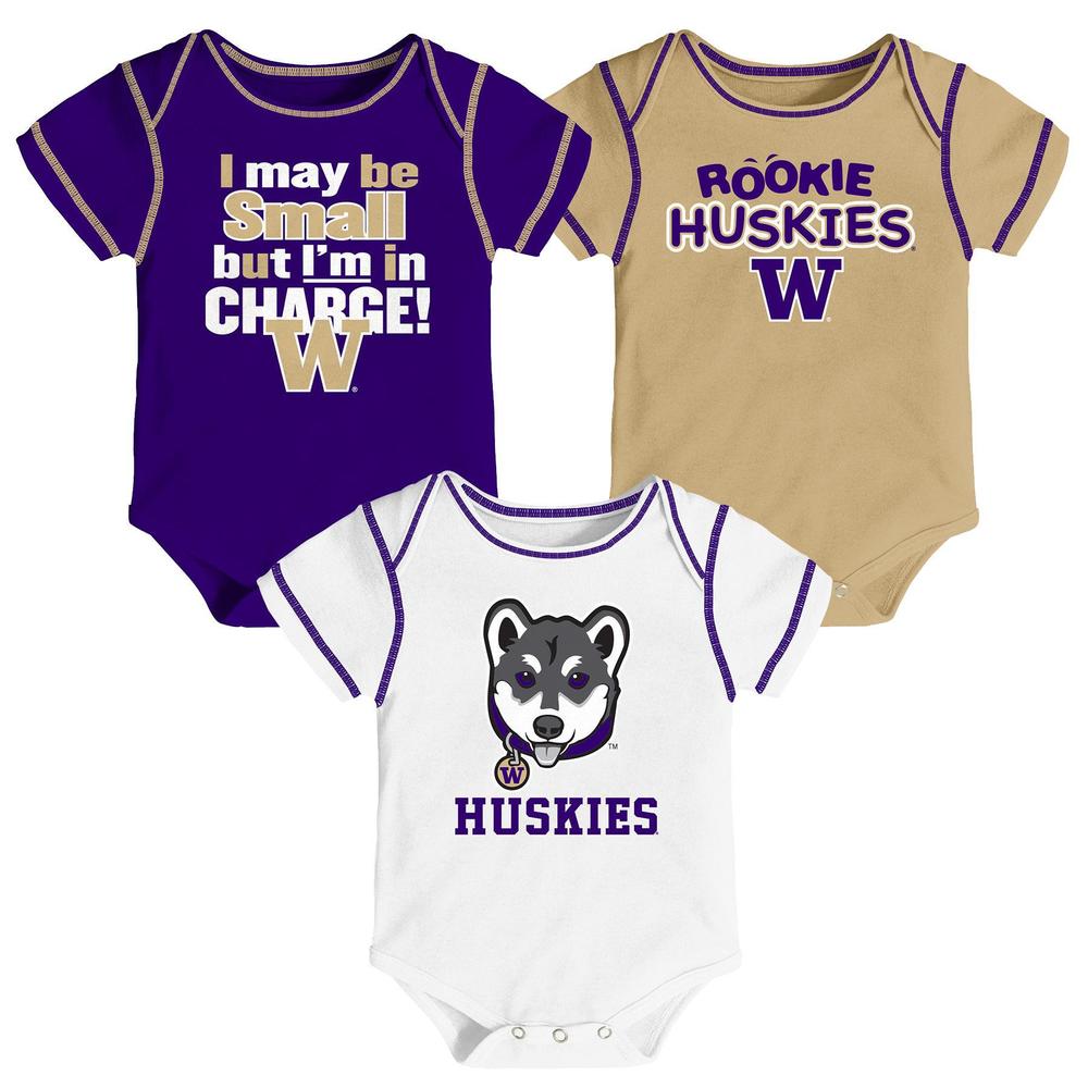 Infant & Toddler Boys' 3-Pack Bodysuits - University of Washington Huskies