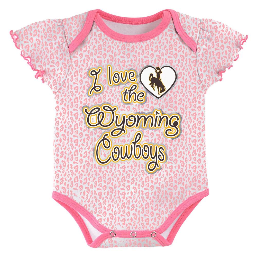Infant & Toddler Girls' 3-Pack Bodysuits - University of Wyoming Cowboys