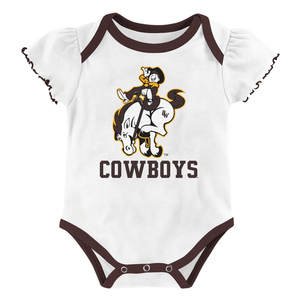 Infant & Toddler Girls' 3-Pack Bodysuits - University of Wyoming Cowboys