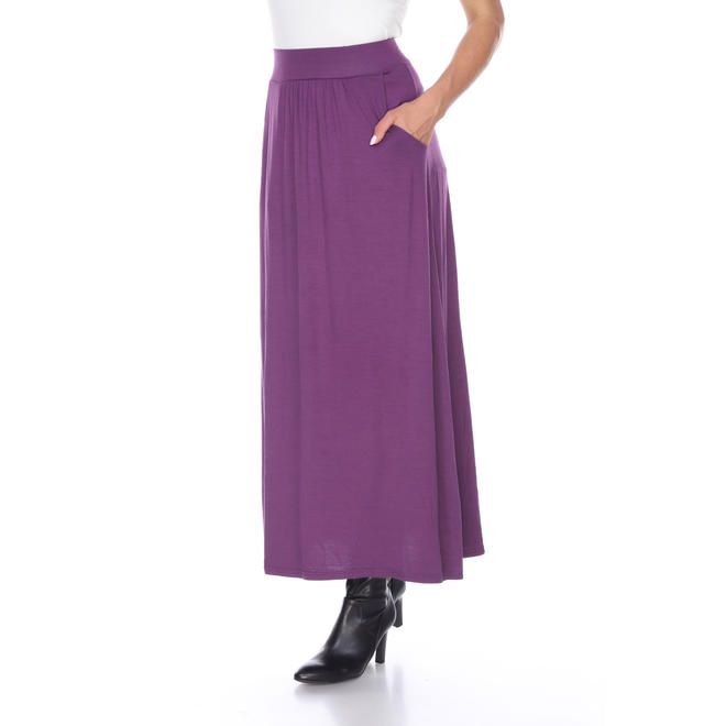 Maxi Solid Color Regular Skirt huk24k1114