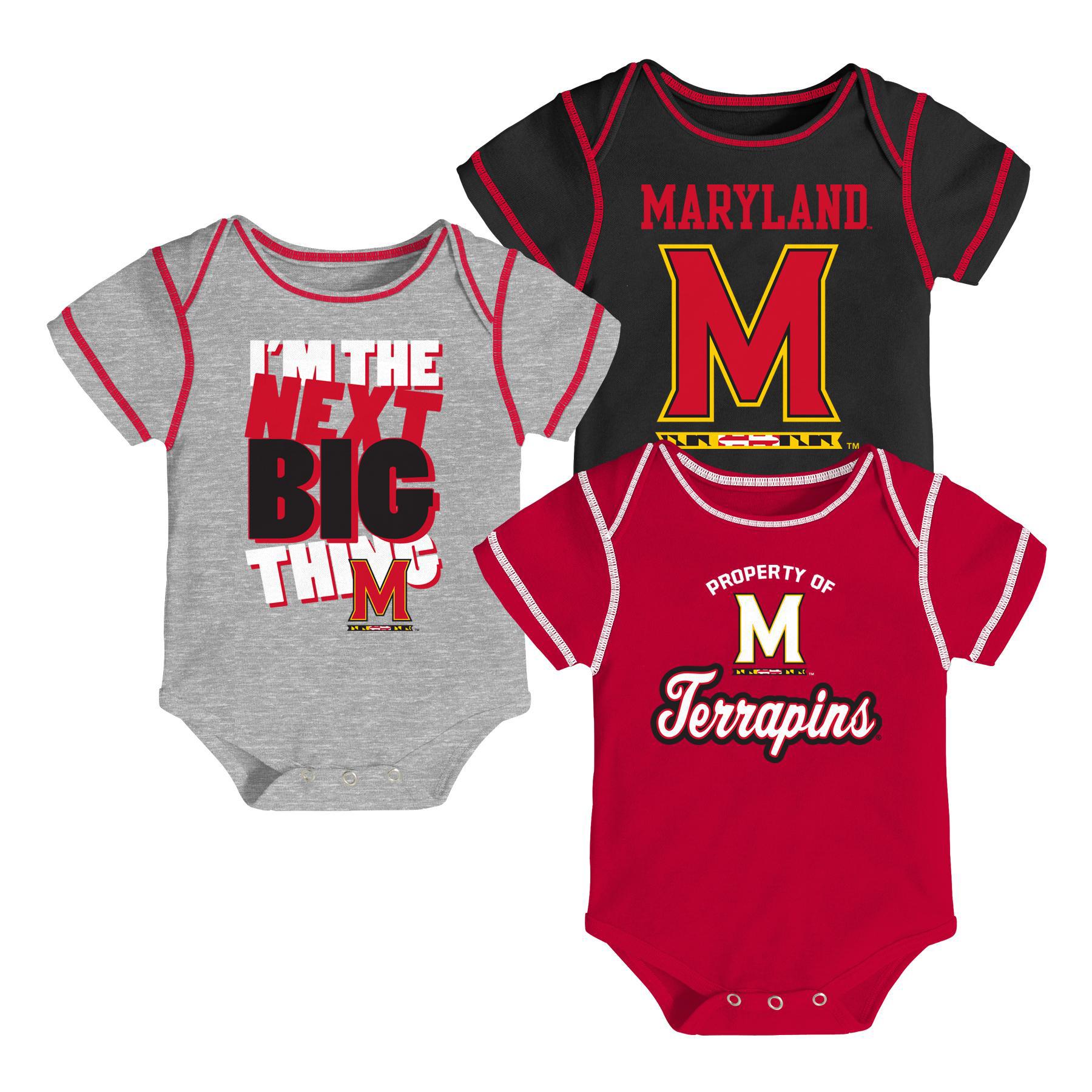 Newborn & Infant Boys' 3-Pack Bodysuits - University of Maryland