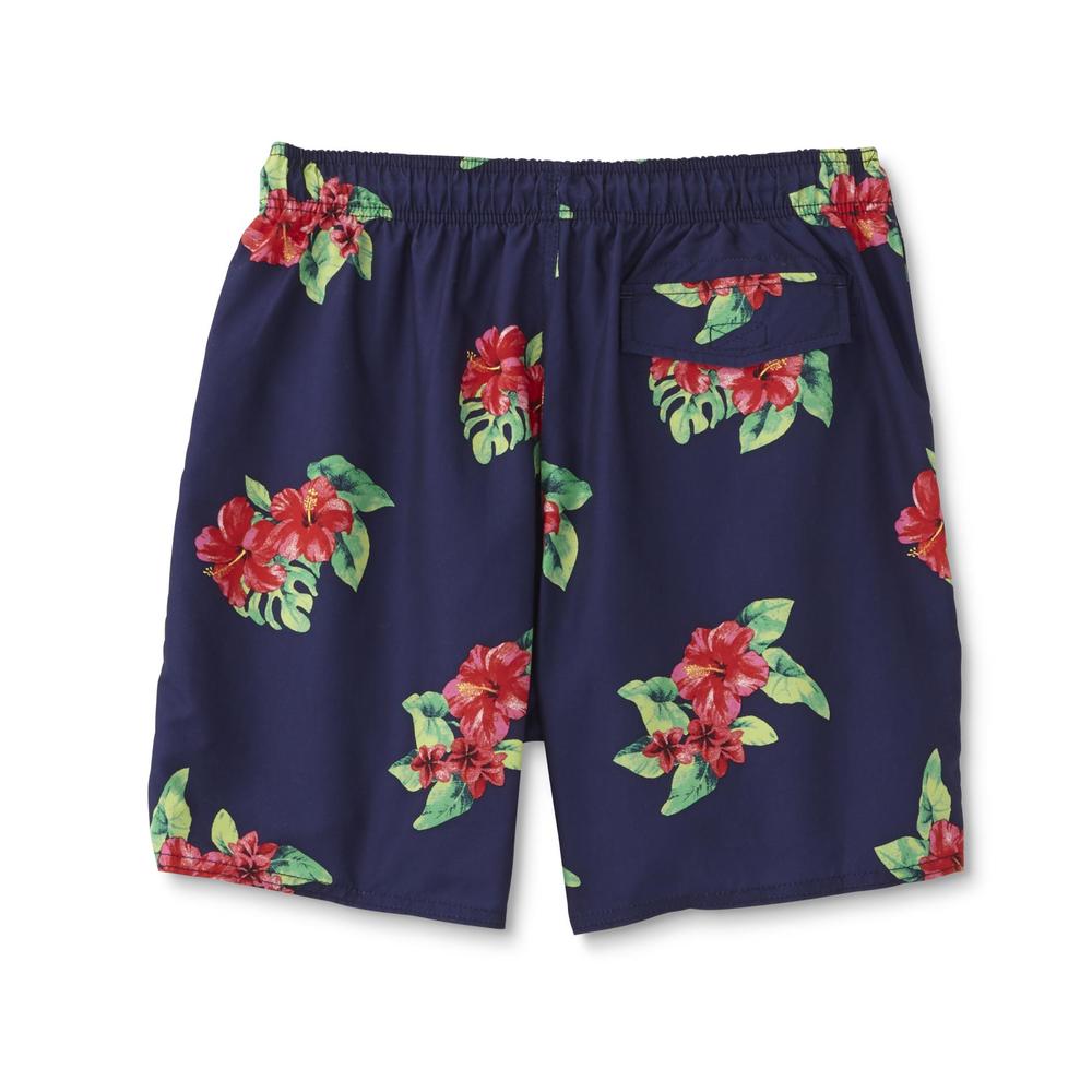 Simply Styled Men's Swim Board Shorts - Hibiscus